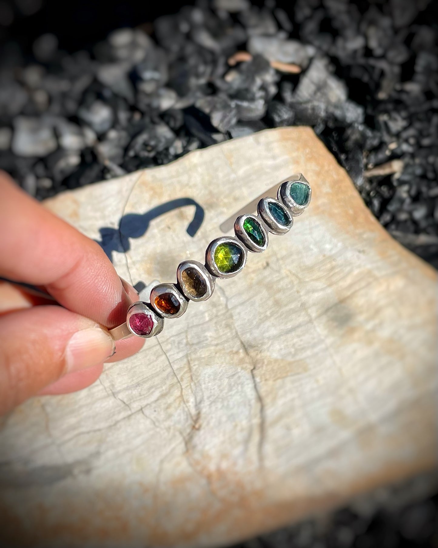 Tourmaline Rainbow Cuff (Sz Small)
