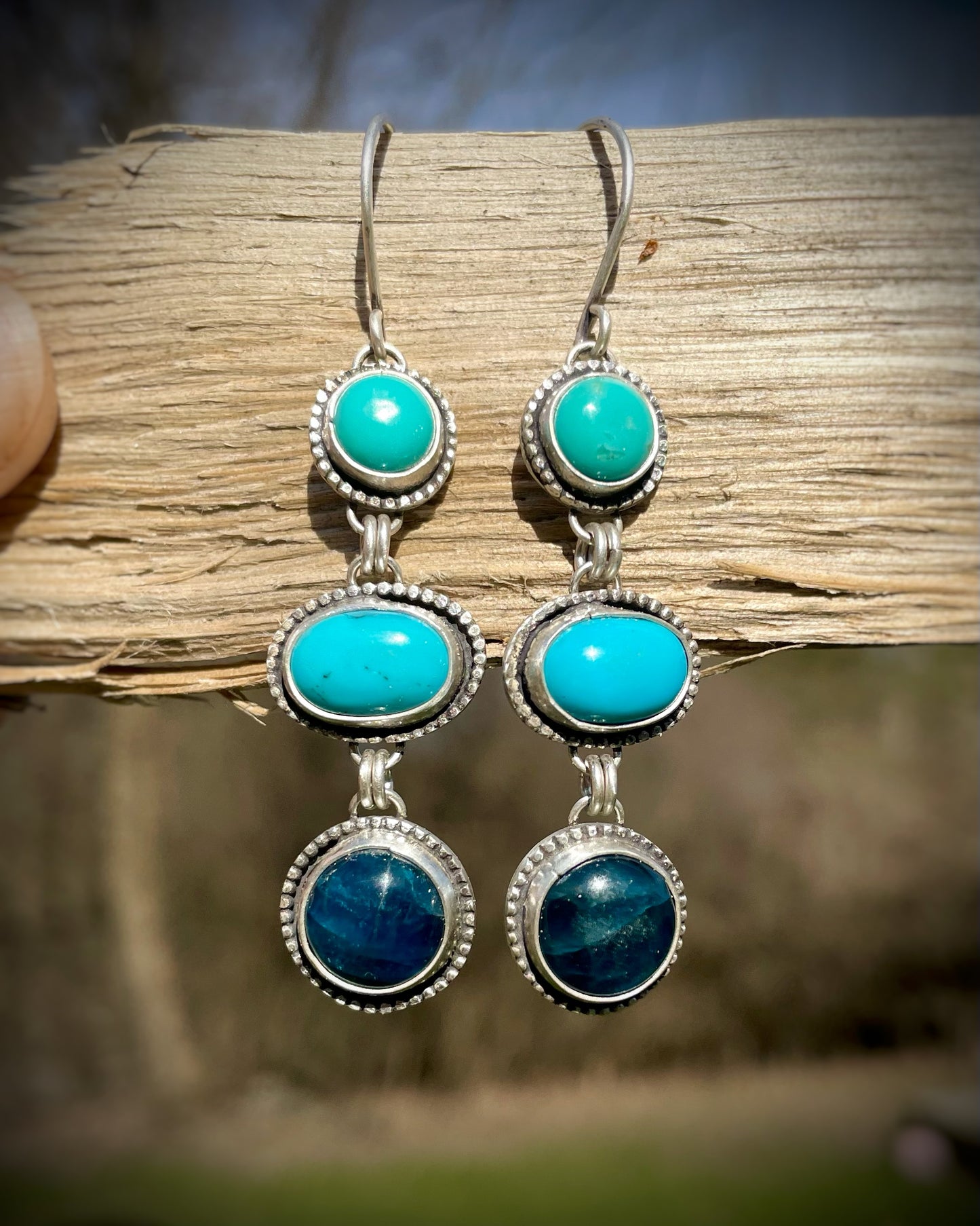 Multi-Stone Blue Dangles