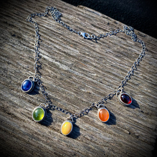 Rainbow Gemdrop Necklace