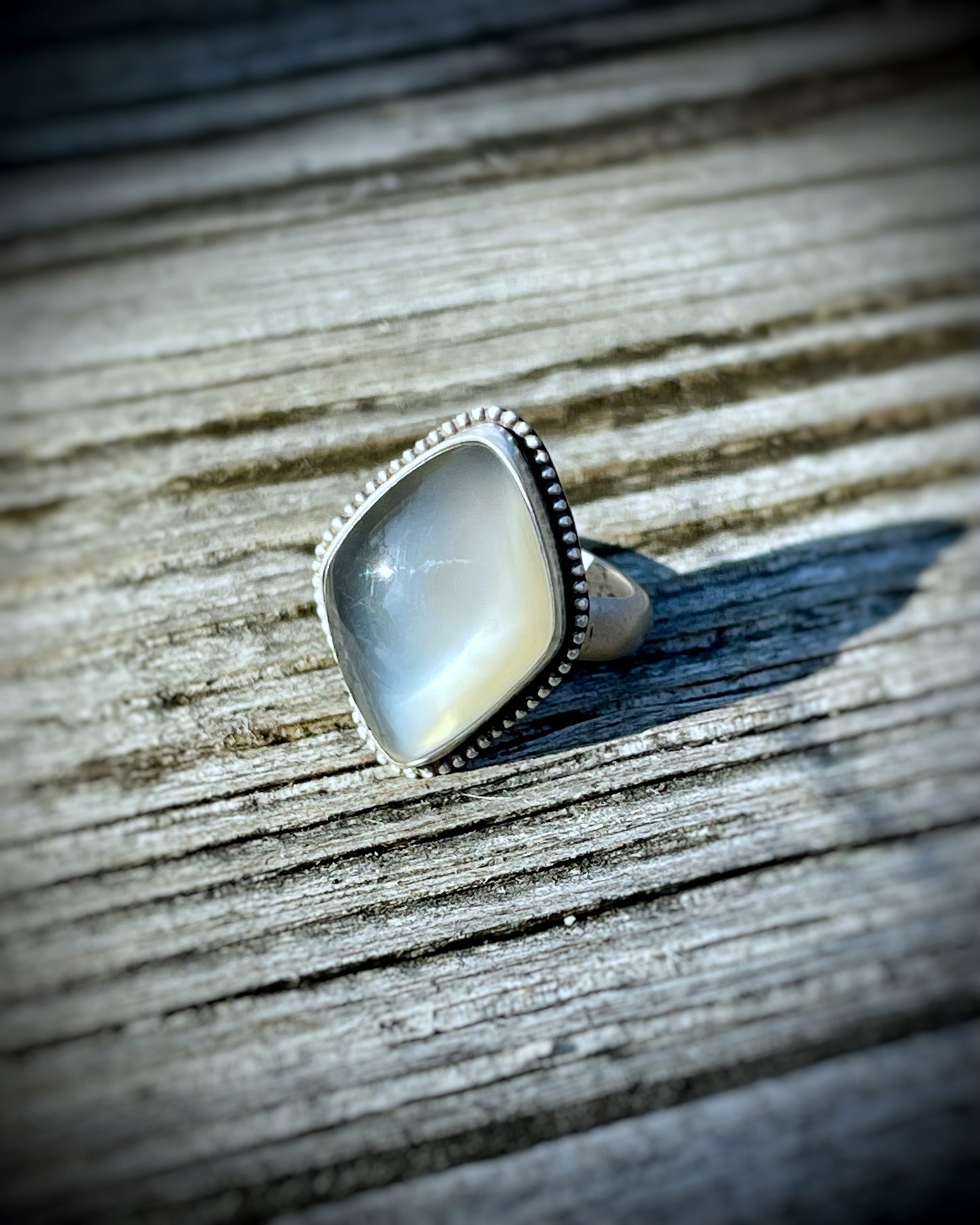 Gray Moonstone Ring
