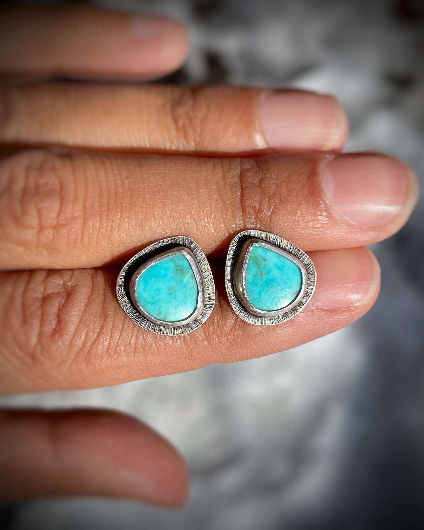 American Turquoise Teardrop Studs