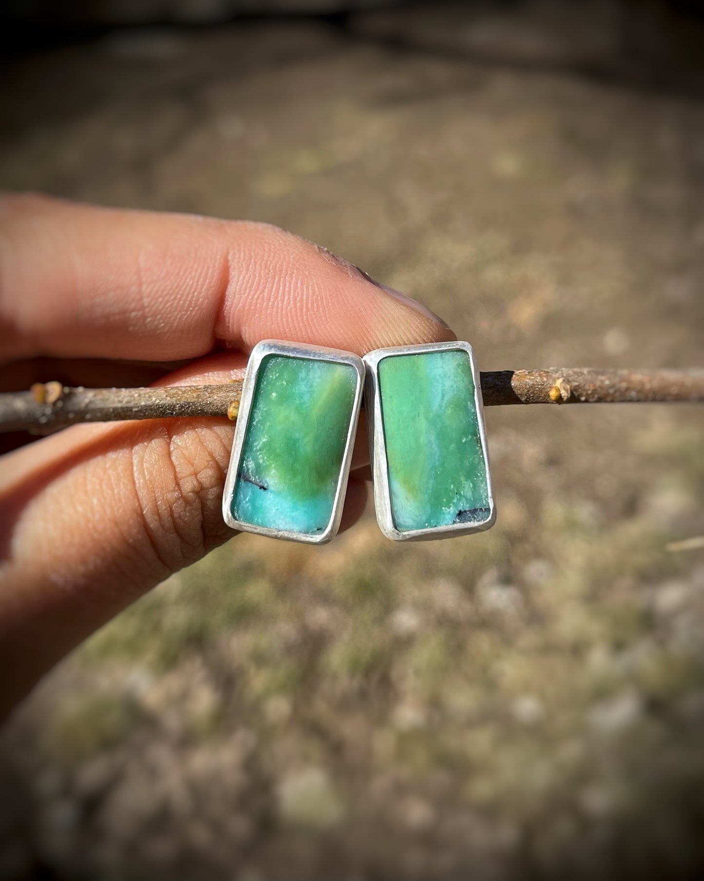 Opalized Wood Rectangular Studs