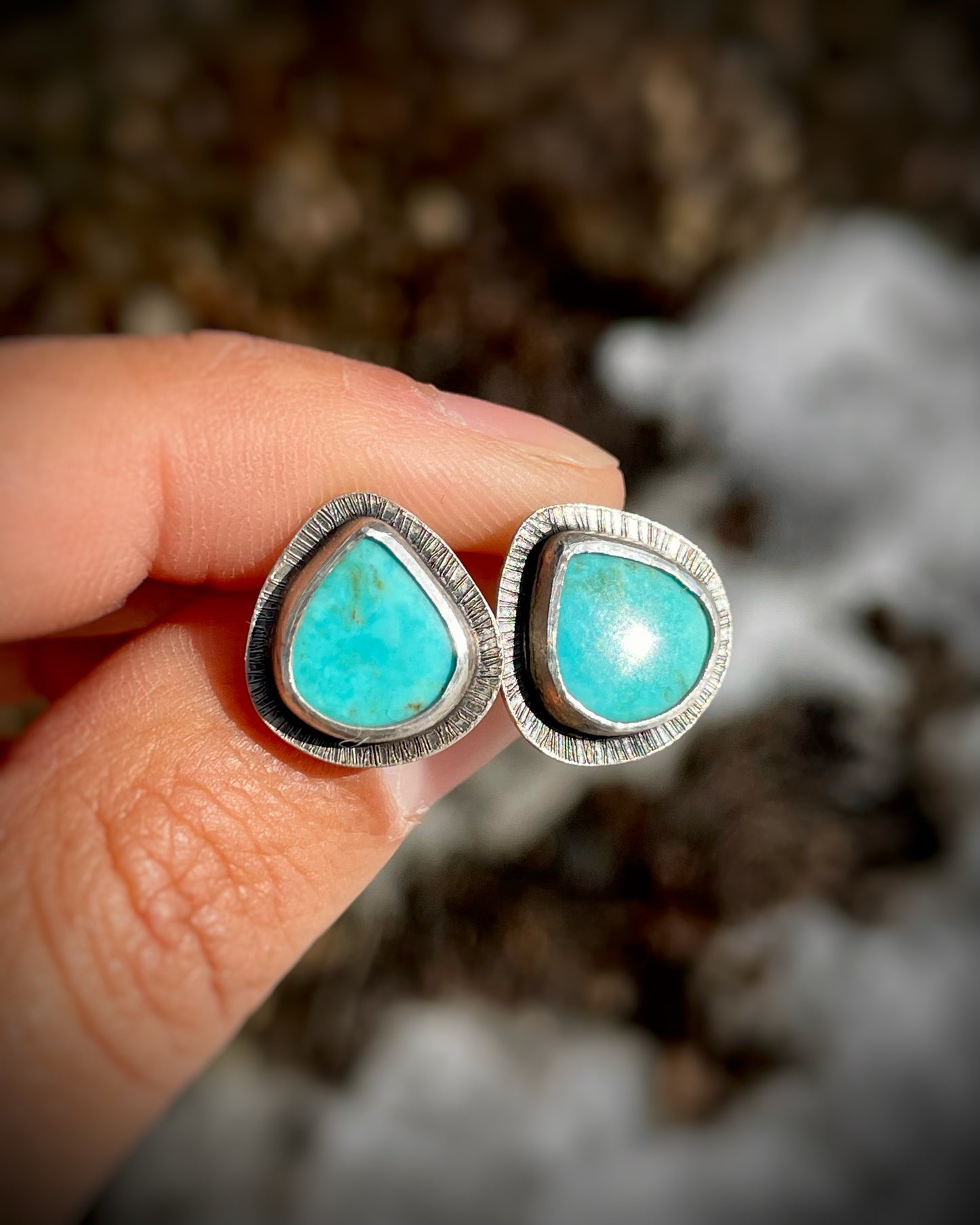 American Turquoise Teardrop Studs