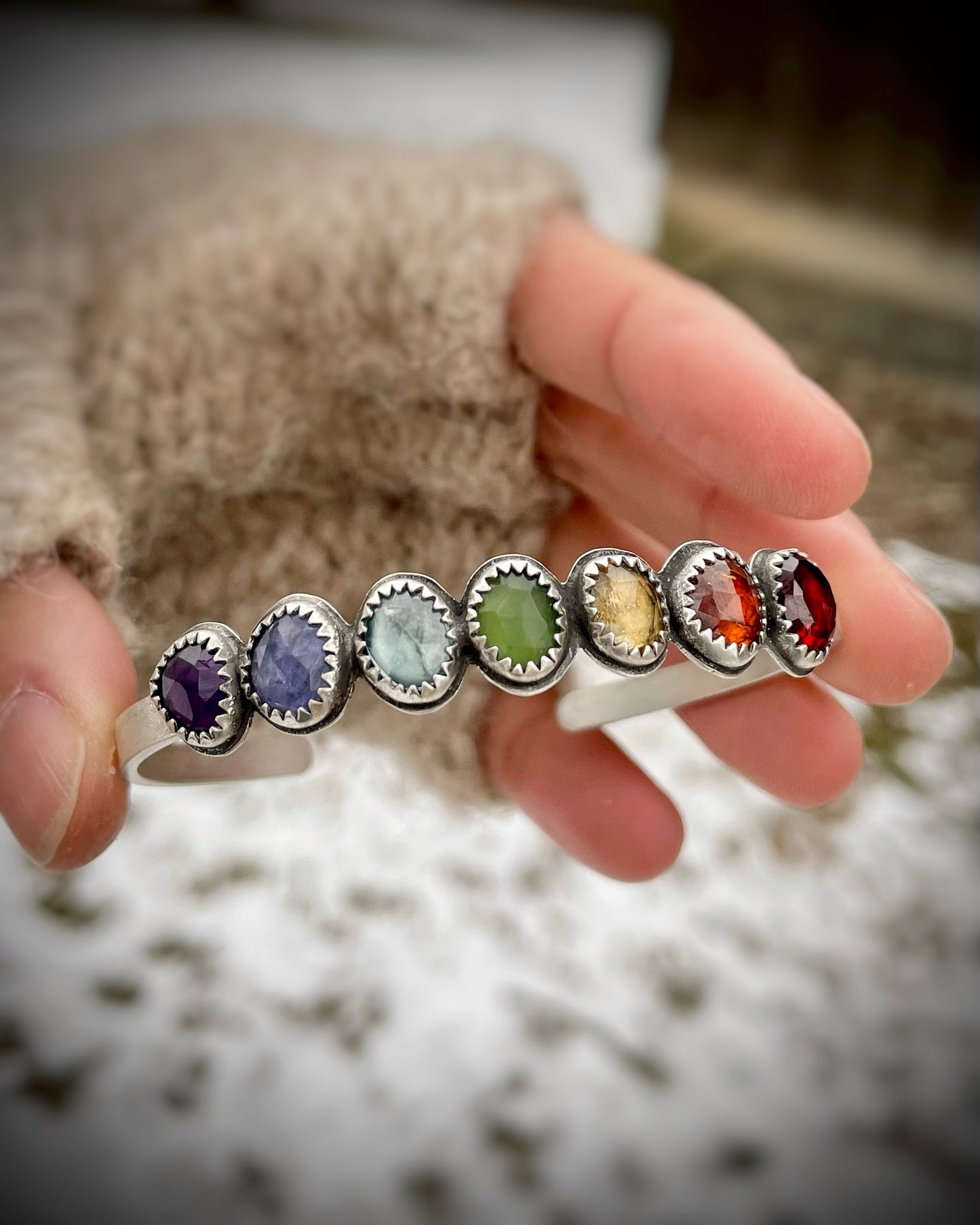 Signature Rose-Cut Rainbow Cuff