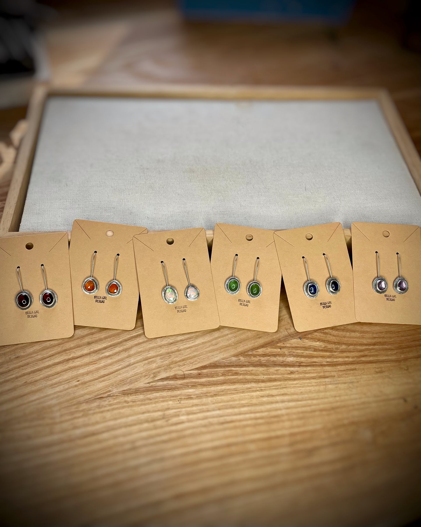 Gemstone Drop Earrings