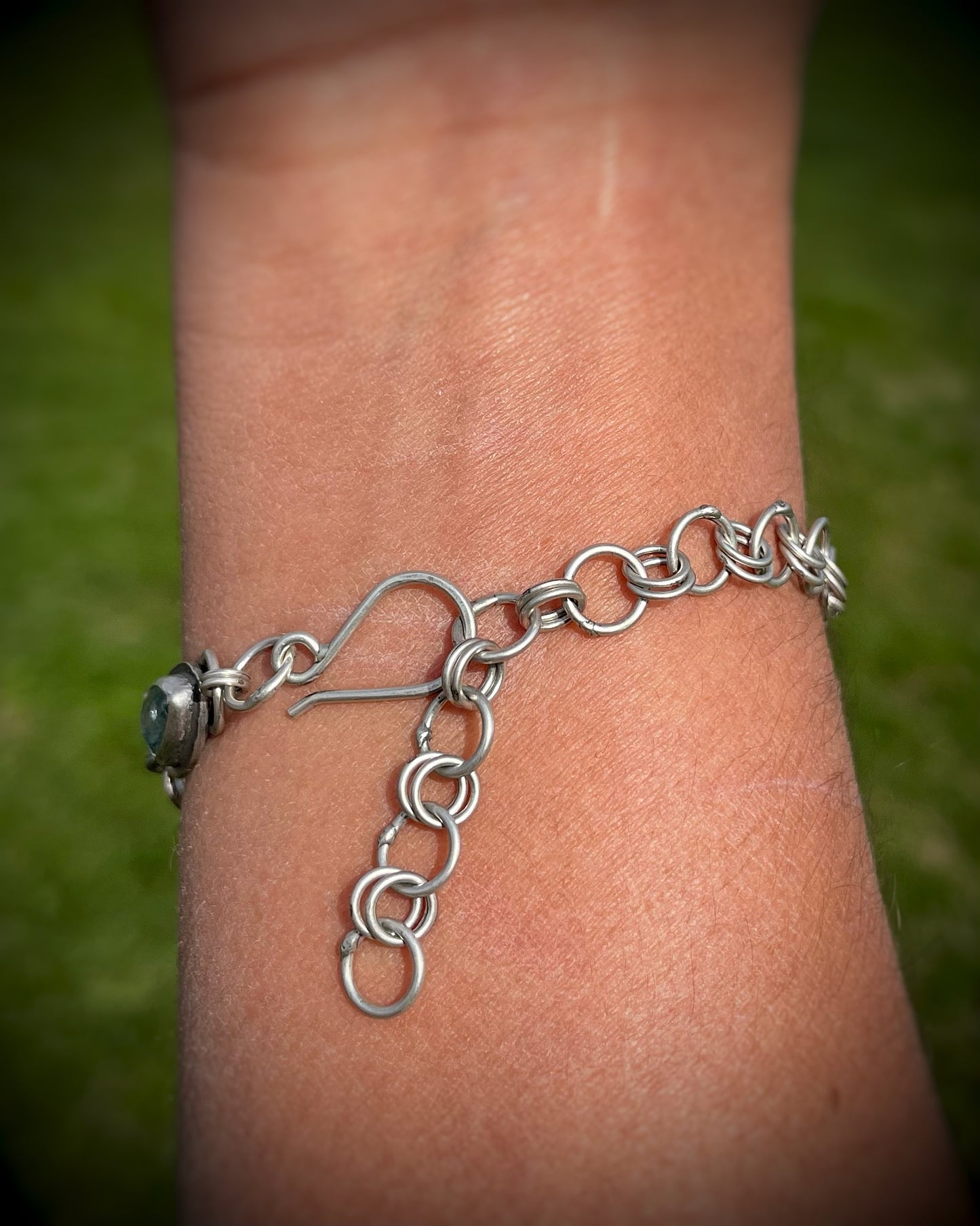 Aqua Kyanite Link Bracelet