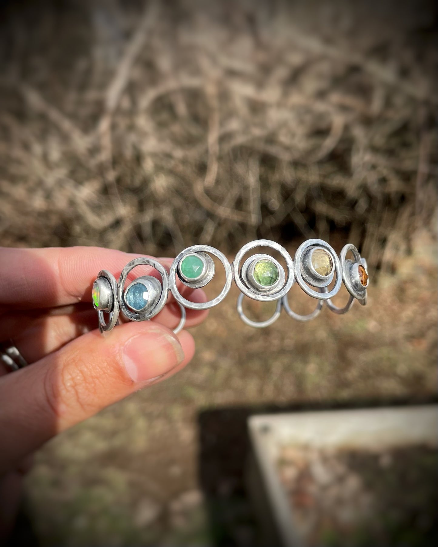 Orbit Gemstone Statement Cuff