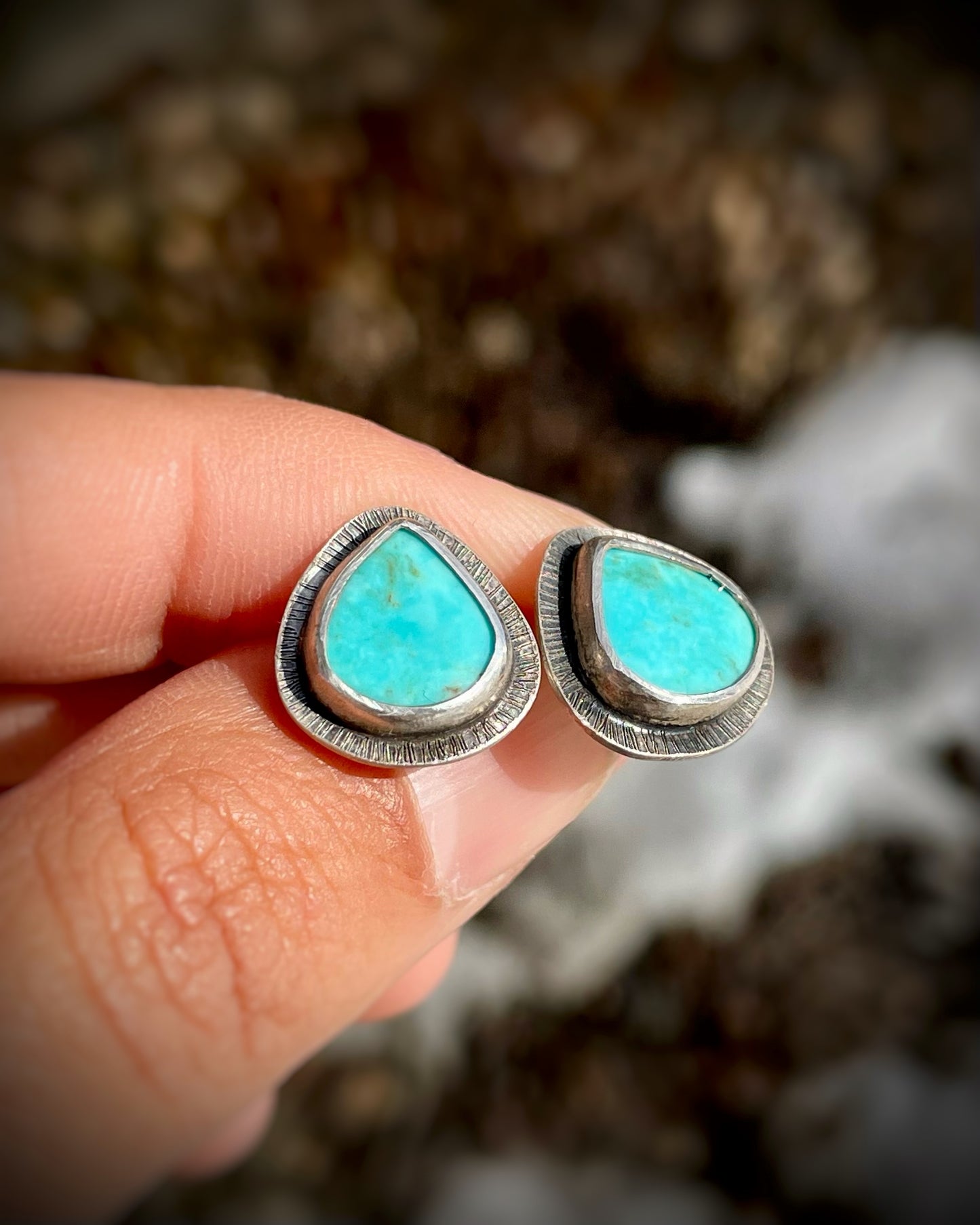 American Turquoise Teardrop Studs
