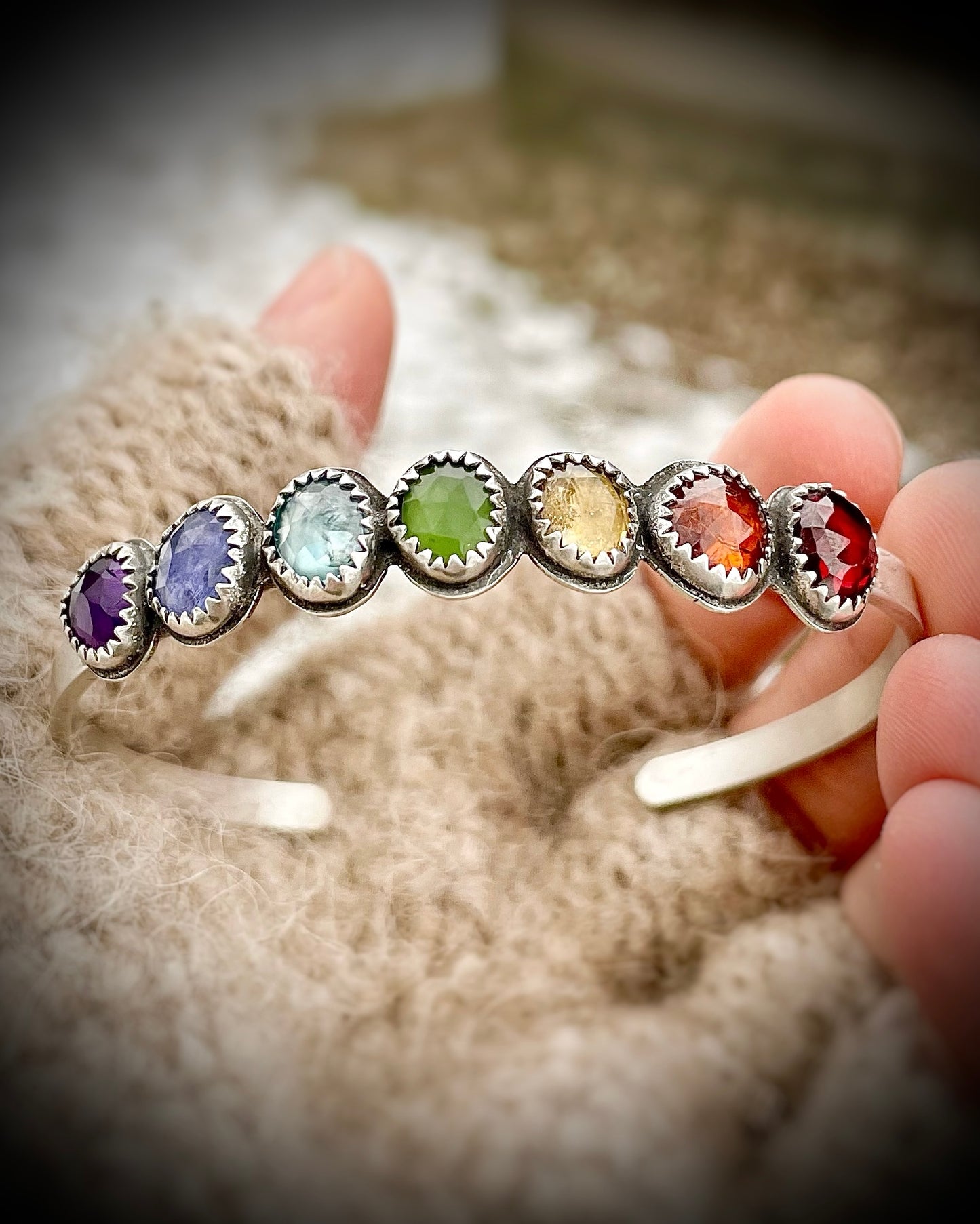 Signature Rose-Cut Rainbow Cuff