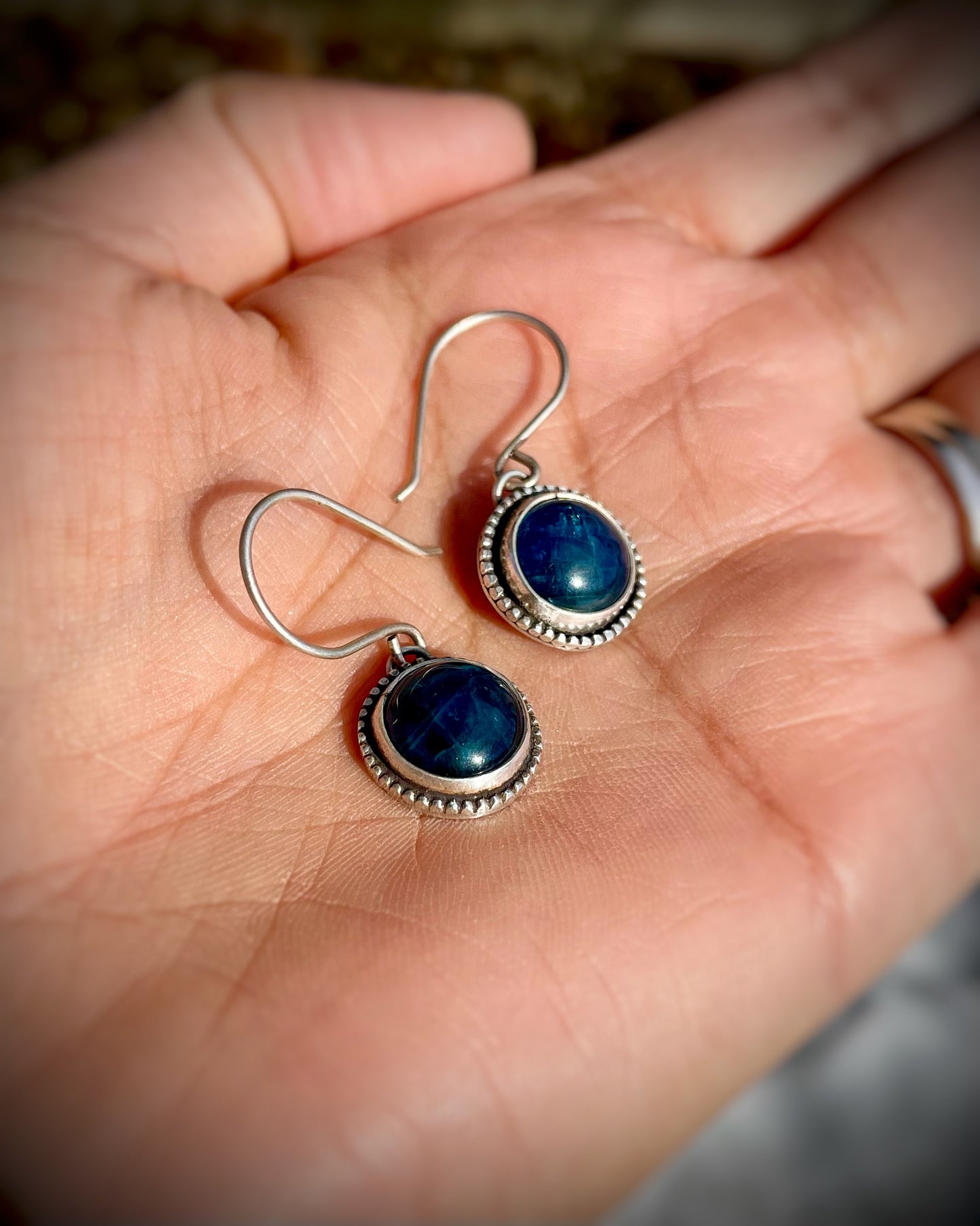 Ocean Blue Apatite Round Dangles