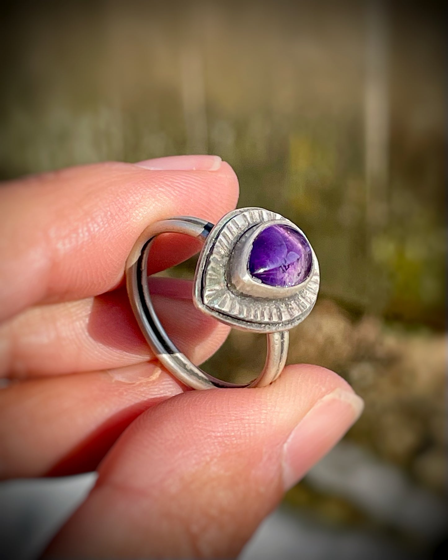 Amethyst Teardrop Ring