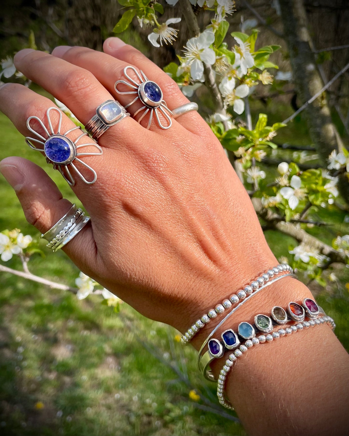 Tanzanite Flower Ring II