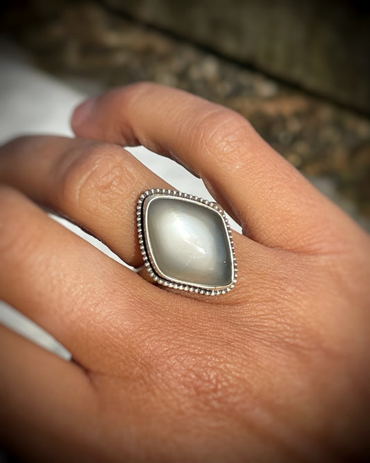 Gray Moonstone Ring