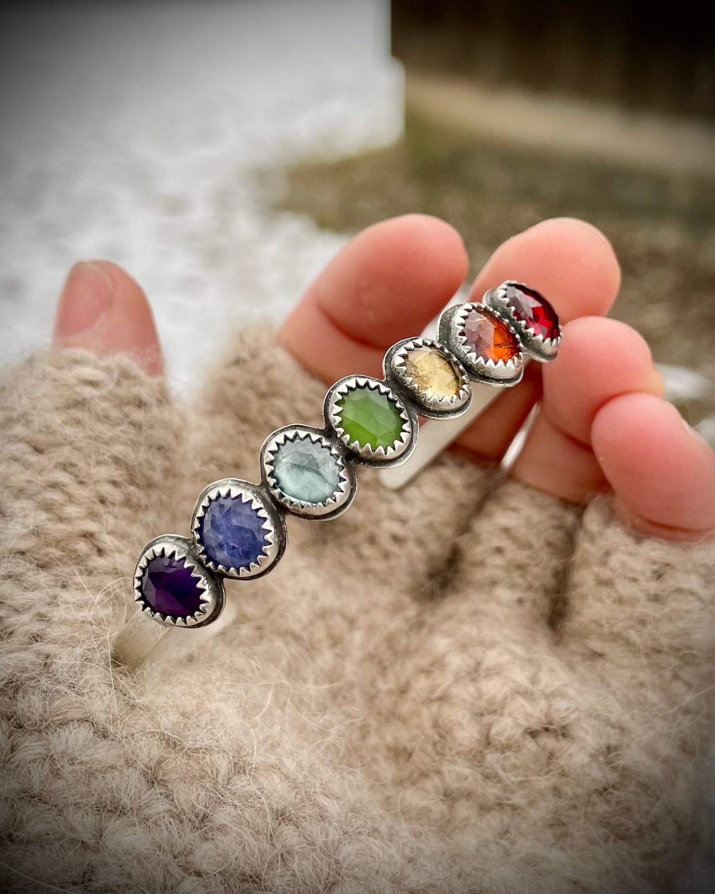 Signature Rose-Cut Rainbow Cuff