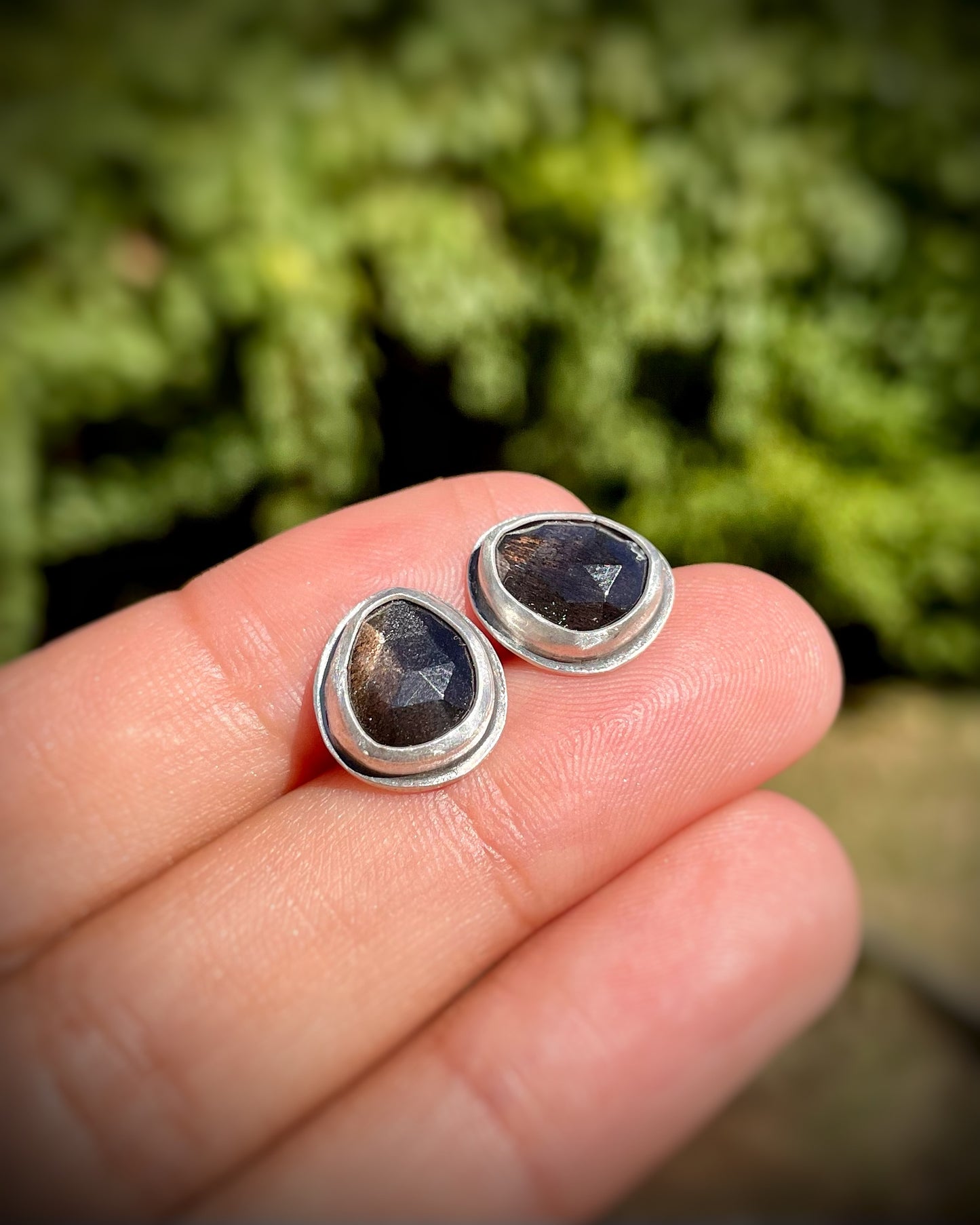 African Sunstone Studs