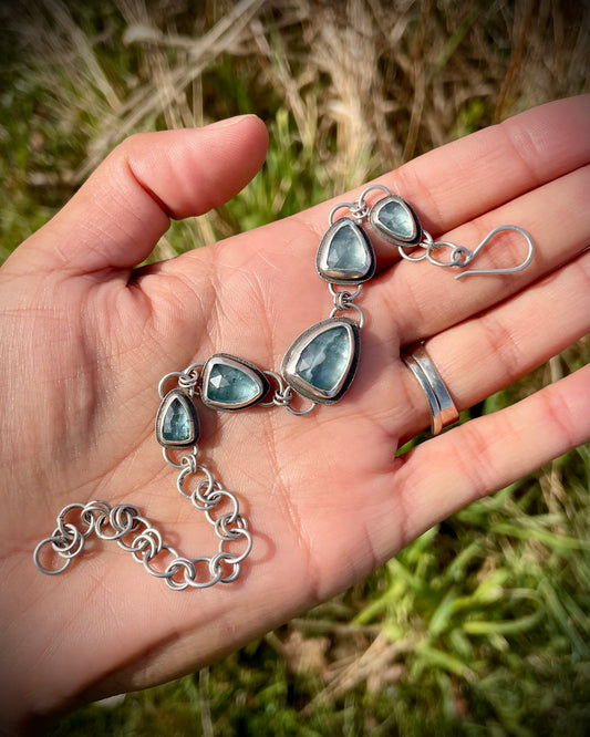 Aqua Kyanite Link Bracelet