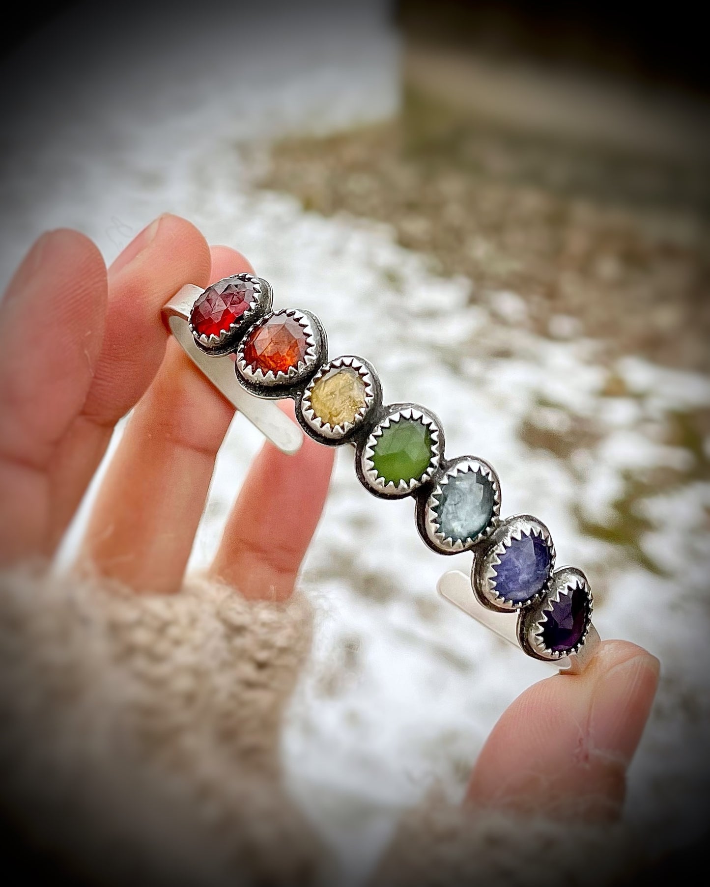 Signature Rose-Cut Rainbow Cuff