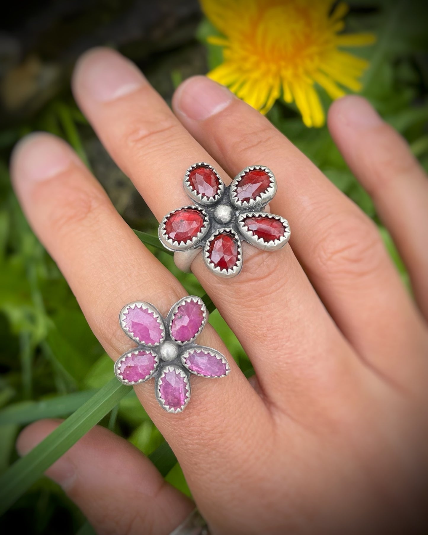 Wildflower Garnet Ring