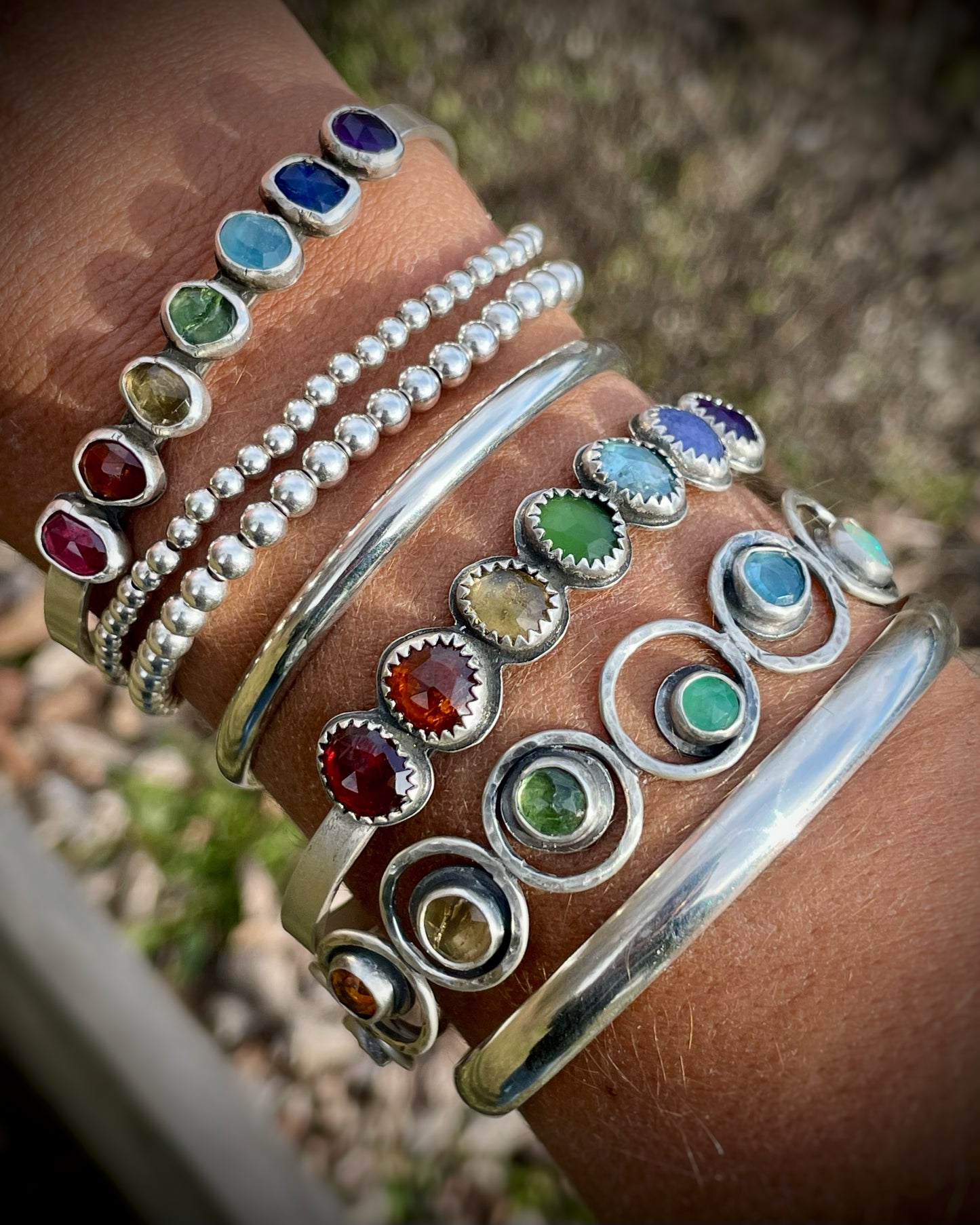 Orbit Gemstone Statement Cuff