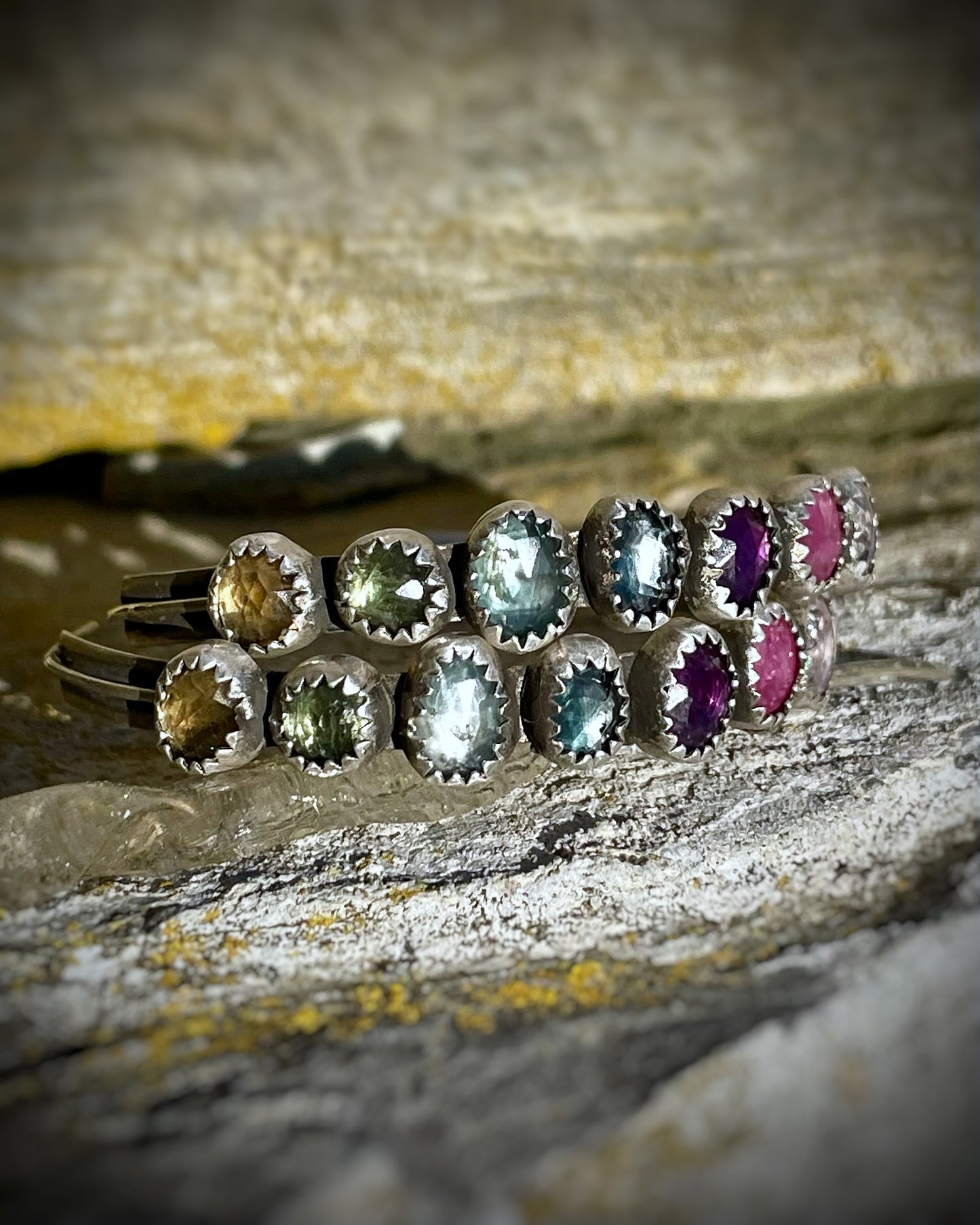 Kelidescope Rainbow Rose-Cut Hoops