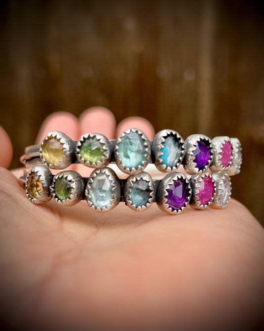 Kelidescope Rainbow Rose-Cut Hoops