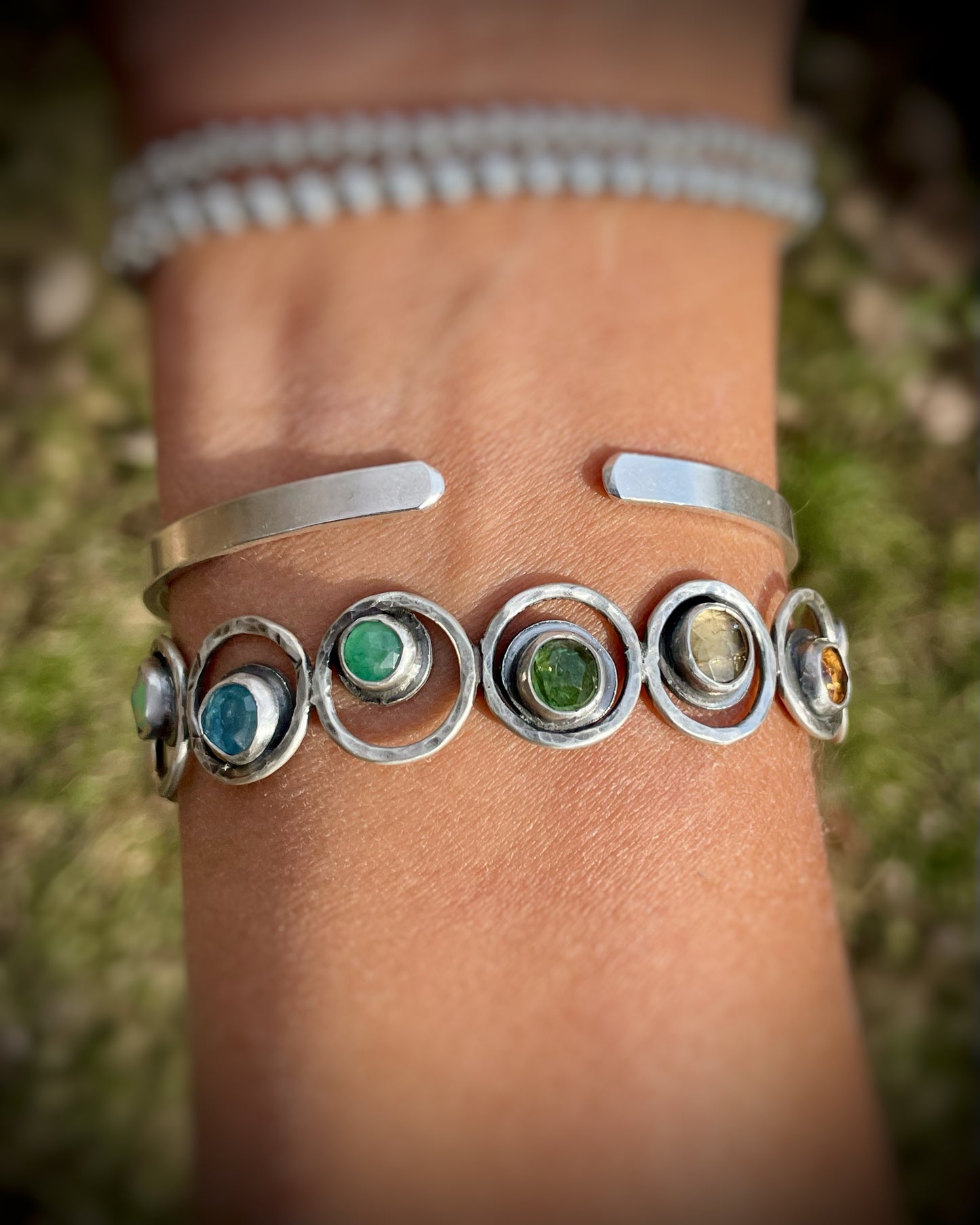 Orbit Gemstone Statement Cuff