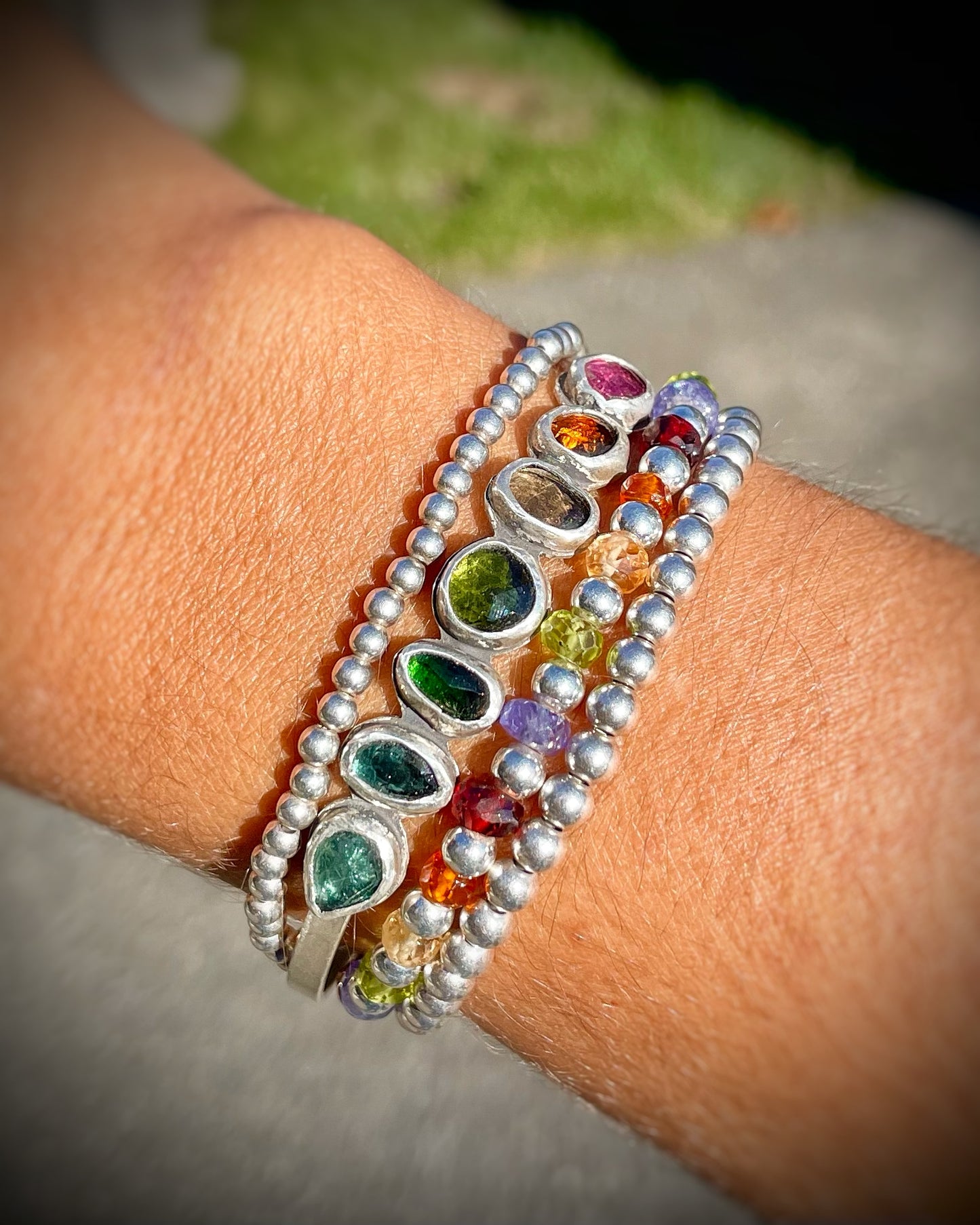 Tourmaline Rainbow Cuff (Sz Small)