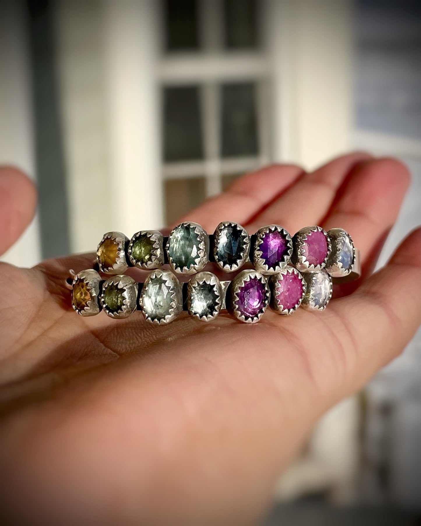 Kelidescope Rainbow Rose-Cut Hoops