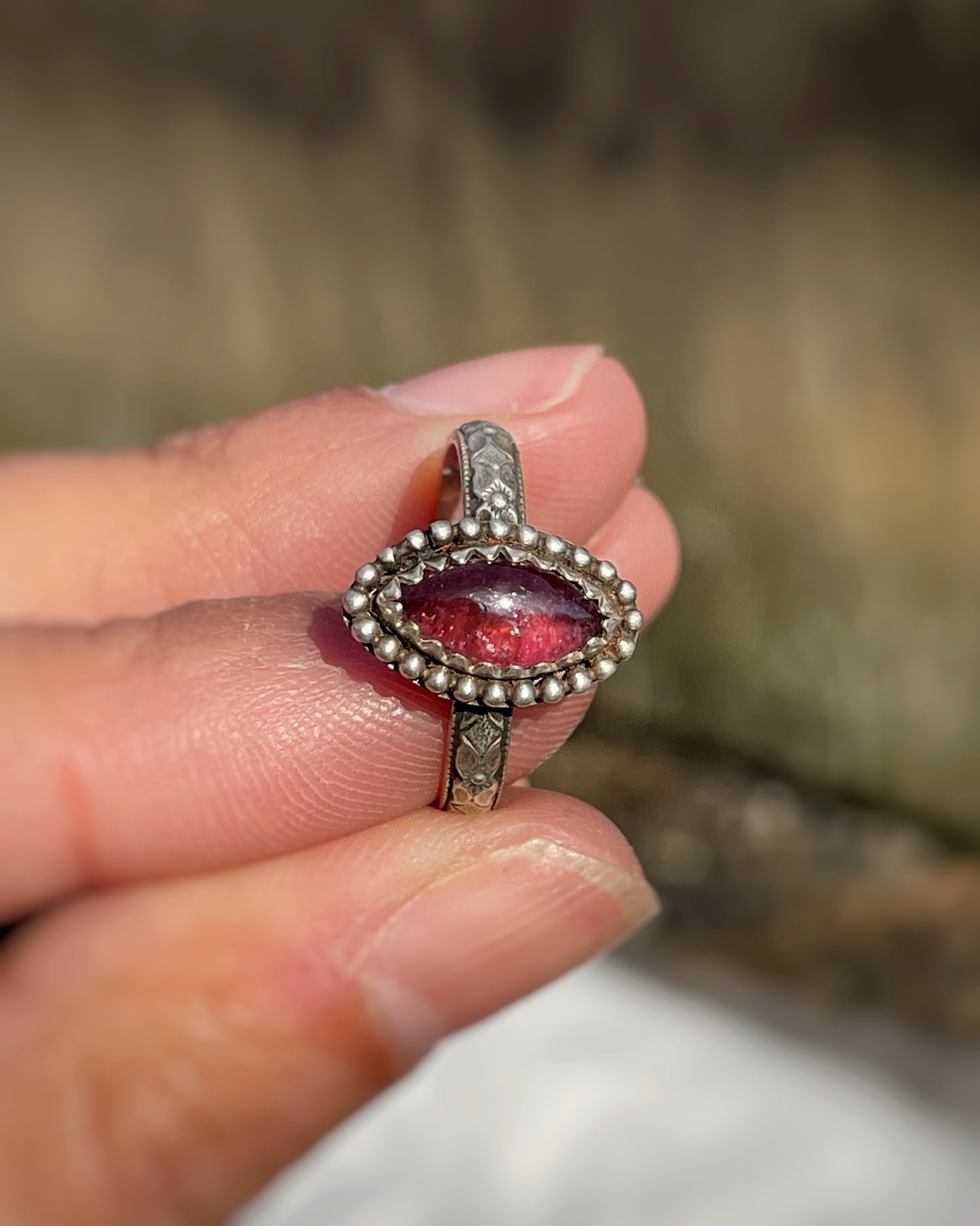 Pink Tourmaline Marquise Ring