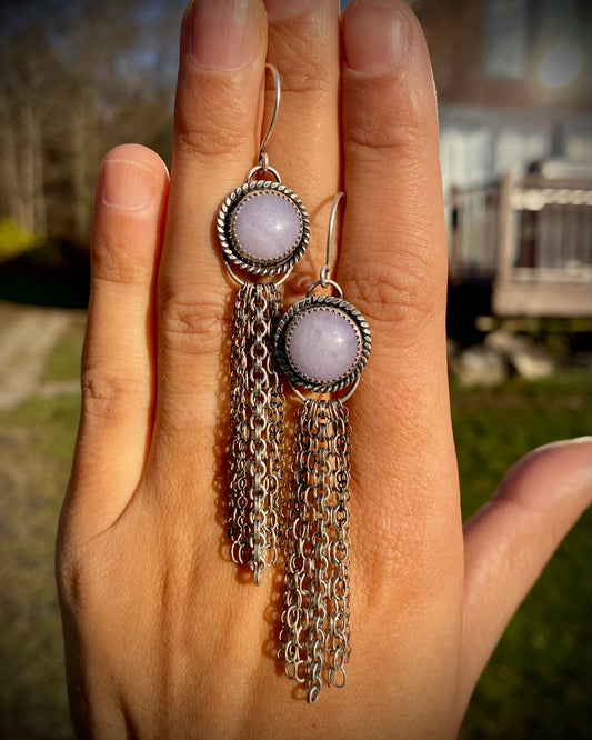 Lavender Jade Cascade Earrings
