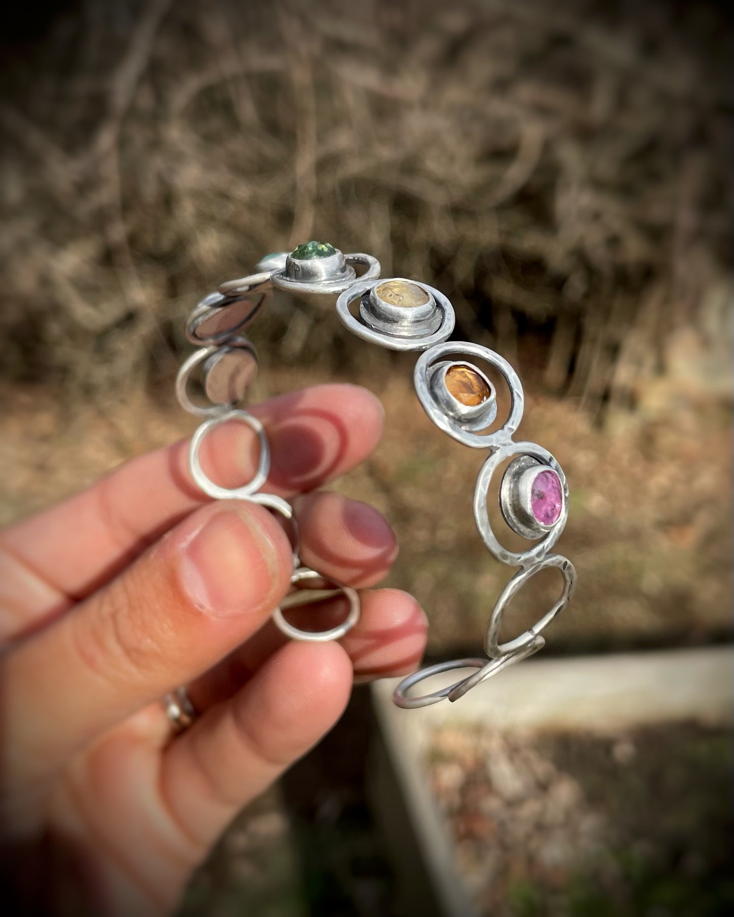 Orbit Gemstone Statement Cuff