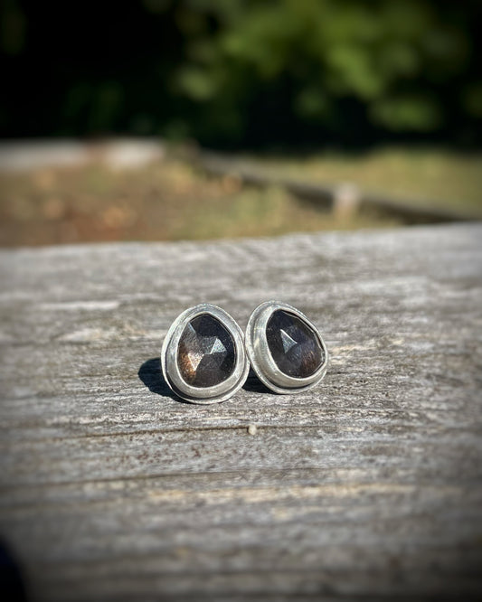 African Sunstone Studs