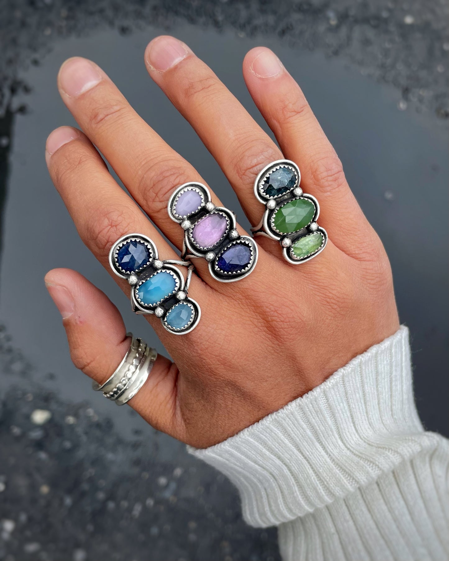 Multi-Gemstone Ring - Bright Blues
