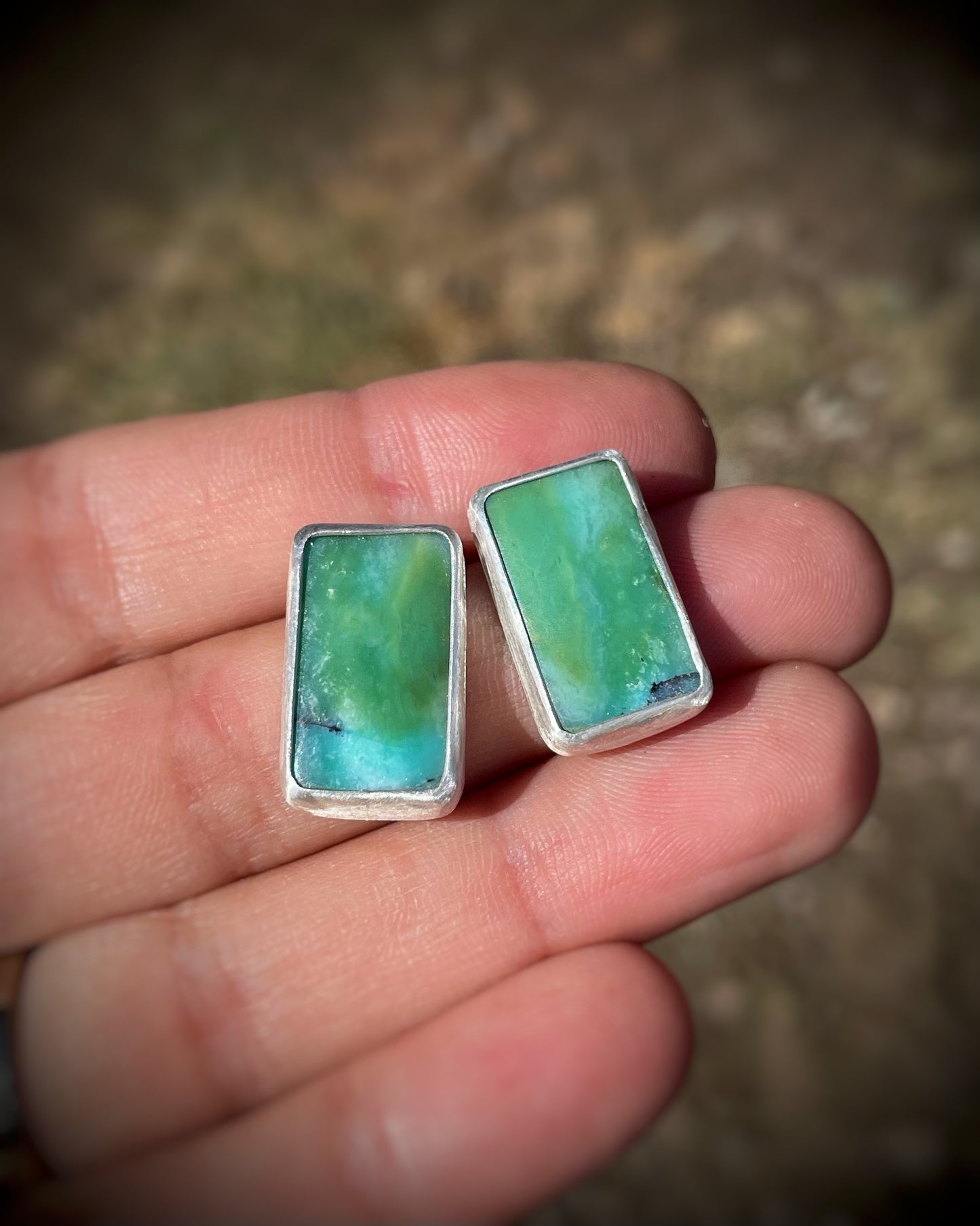 Opalized Wood Rectangular Studs
