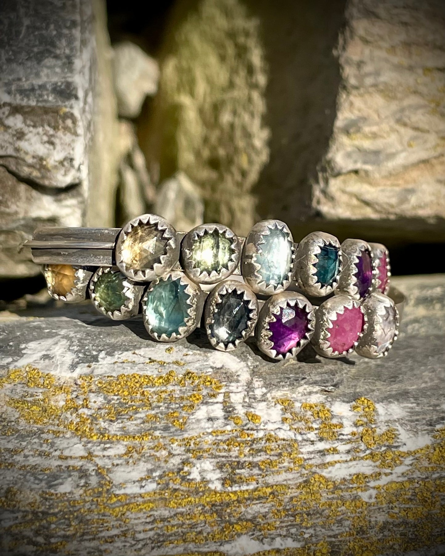 Kelidescope Rainbow Rose-Cut Hoops
