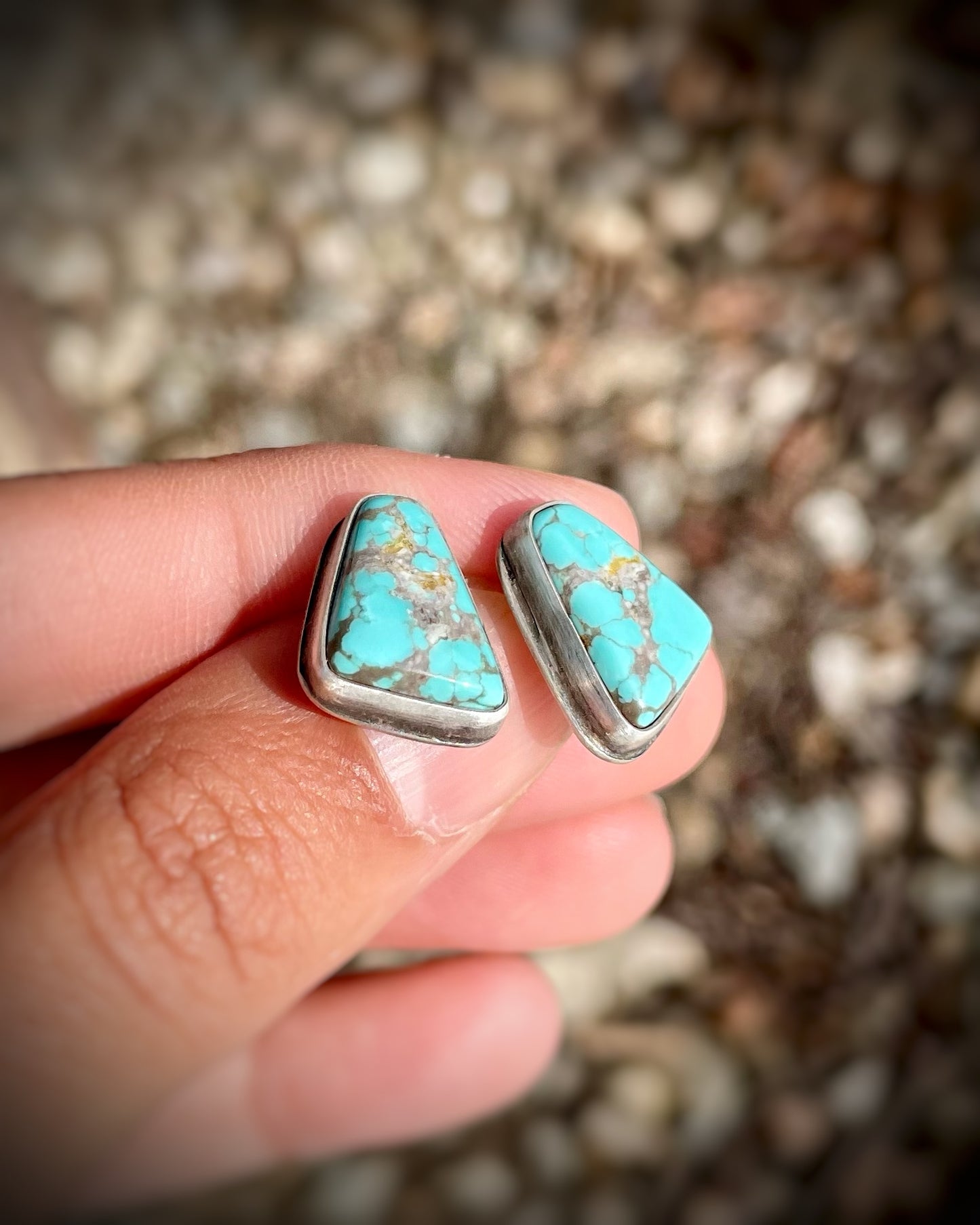 Turquoise Triangle Studs