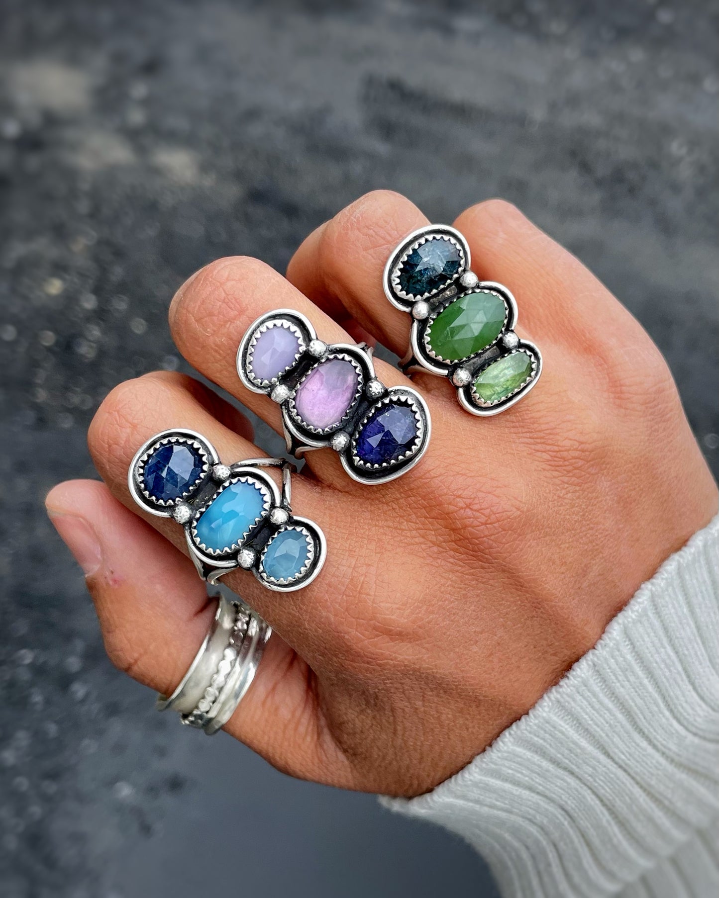 Multi-Gemstone Ring - Bright Blues