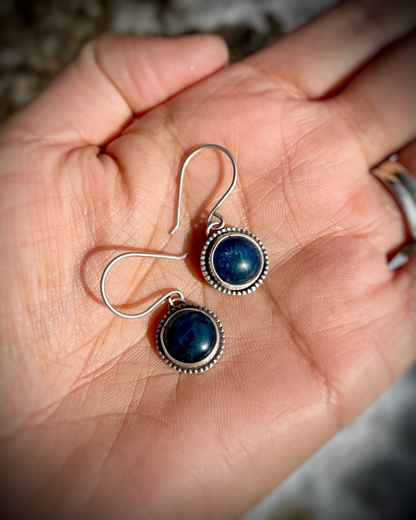 Ocean Blue Apatite Round Dangles