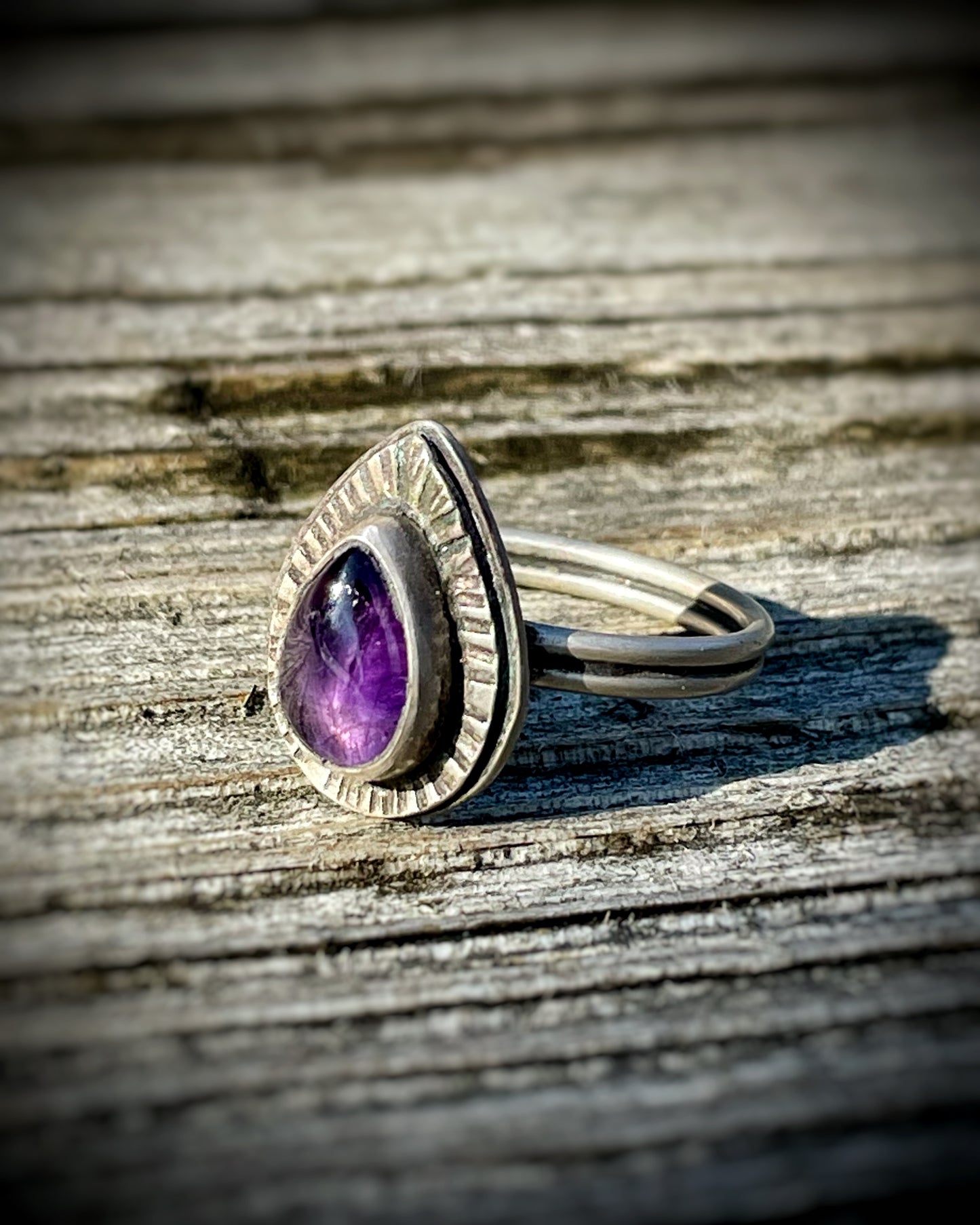 Amethyst Teardrop Ring