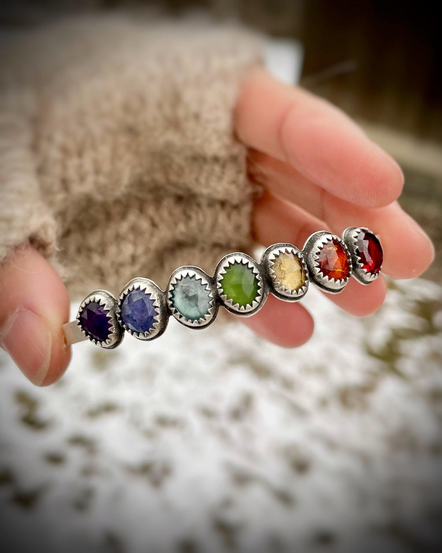 Signature Rose-Cut Rainbow Cuff