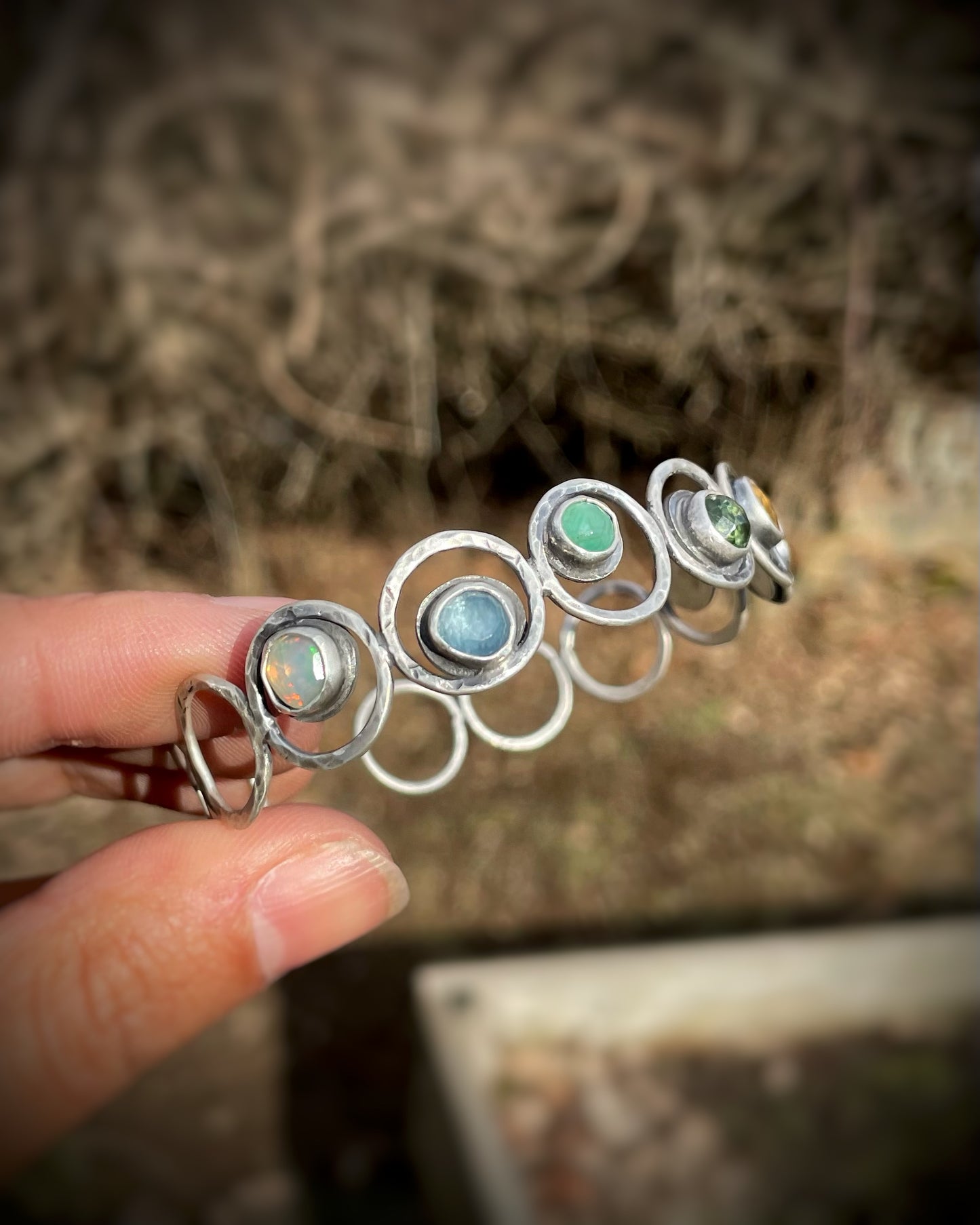 Orbit Gemstone Statement Cuff