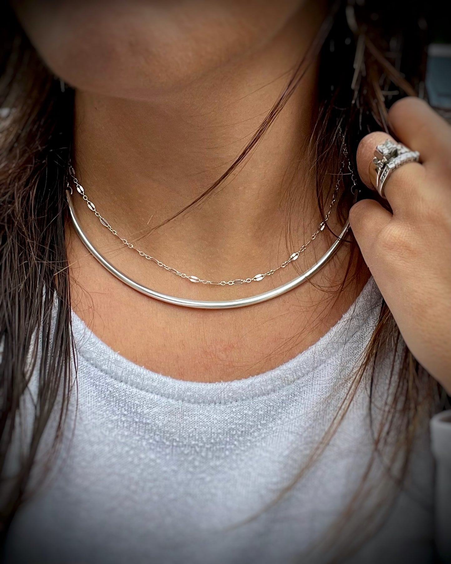 Sterling Silver Collar Necklace