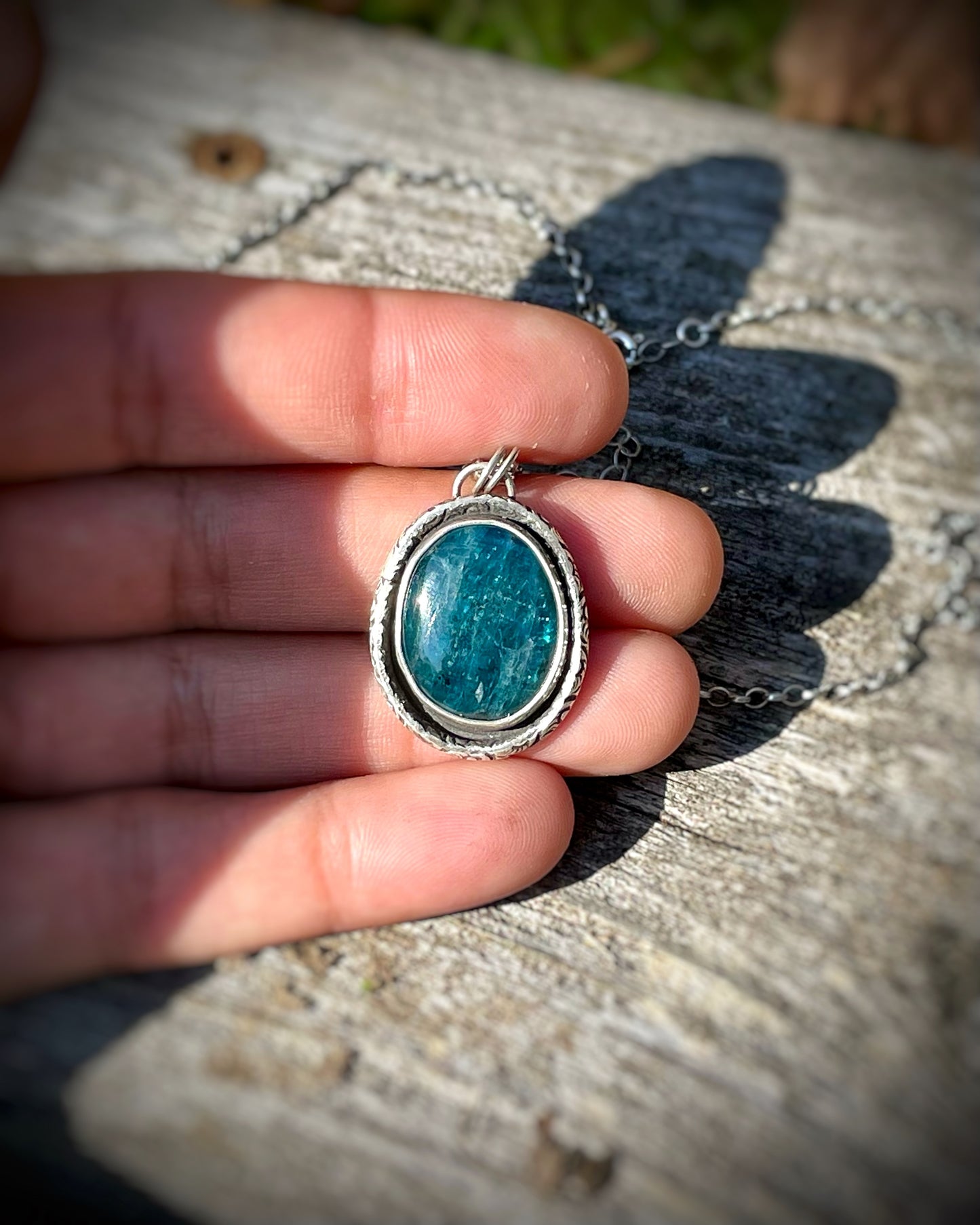 Patterned Border Gemstone Pendants