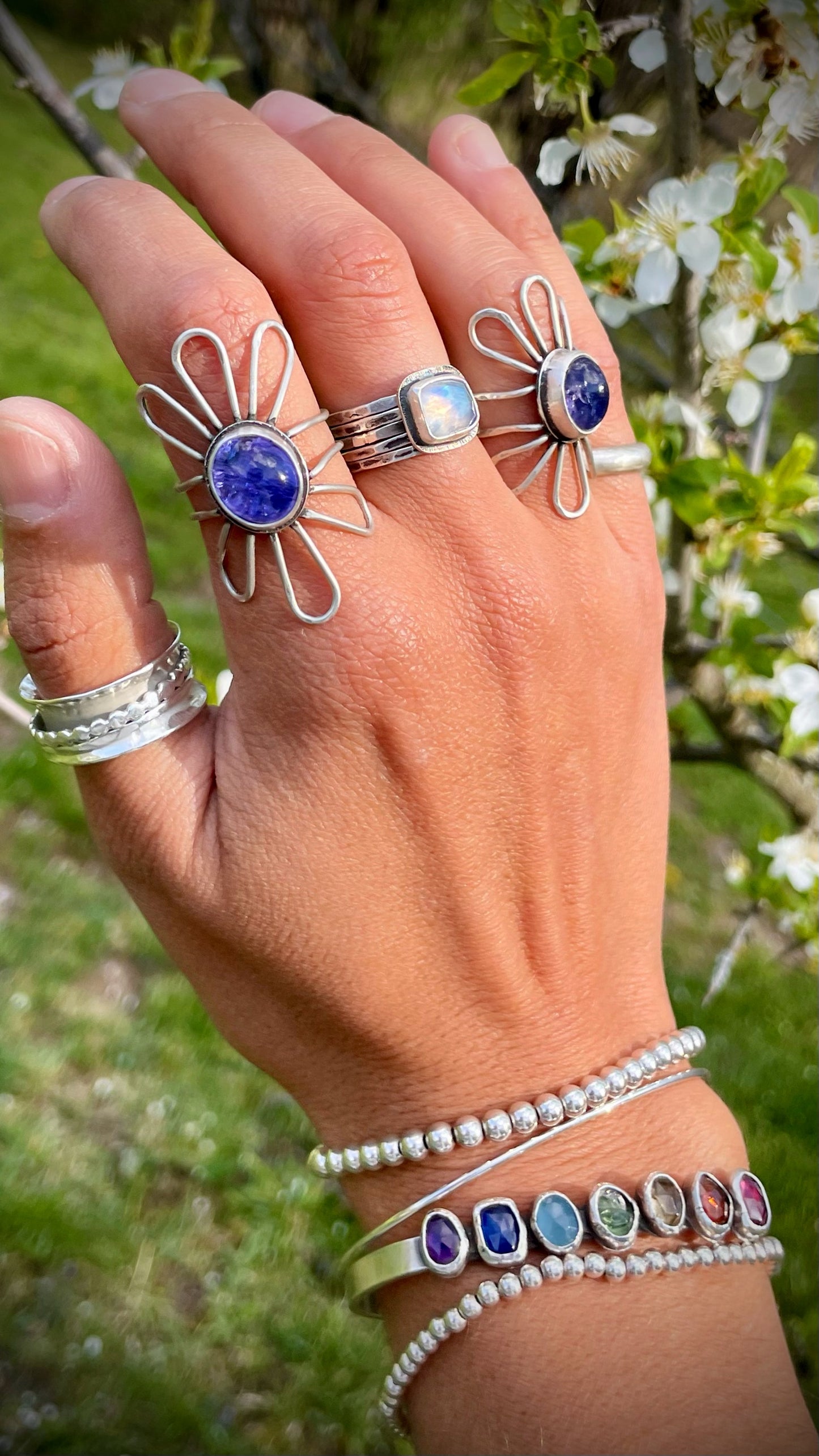 Tanzanite Flower Ring II