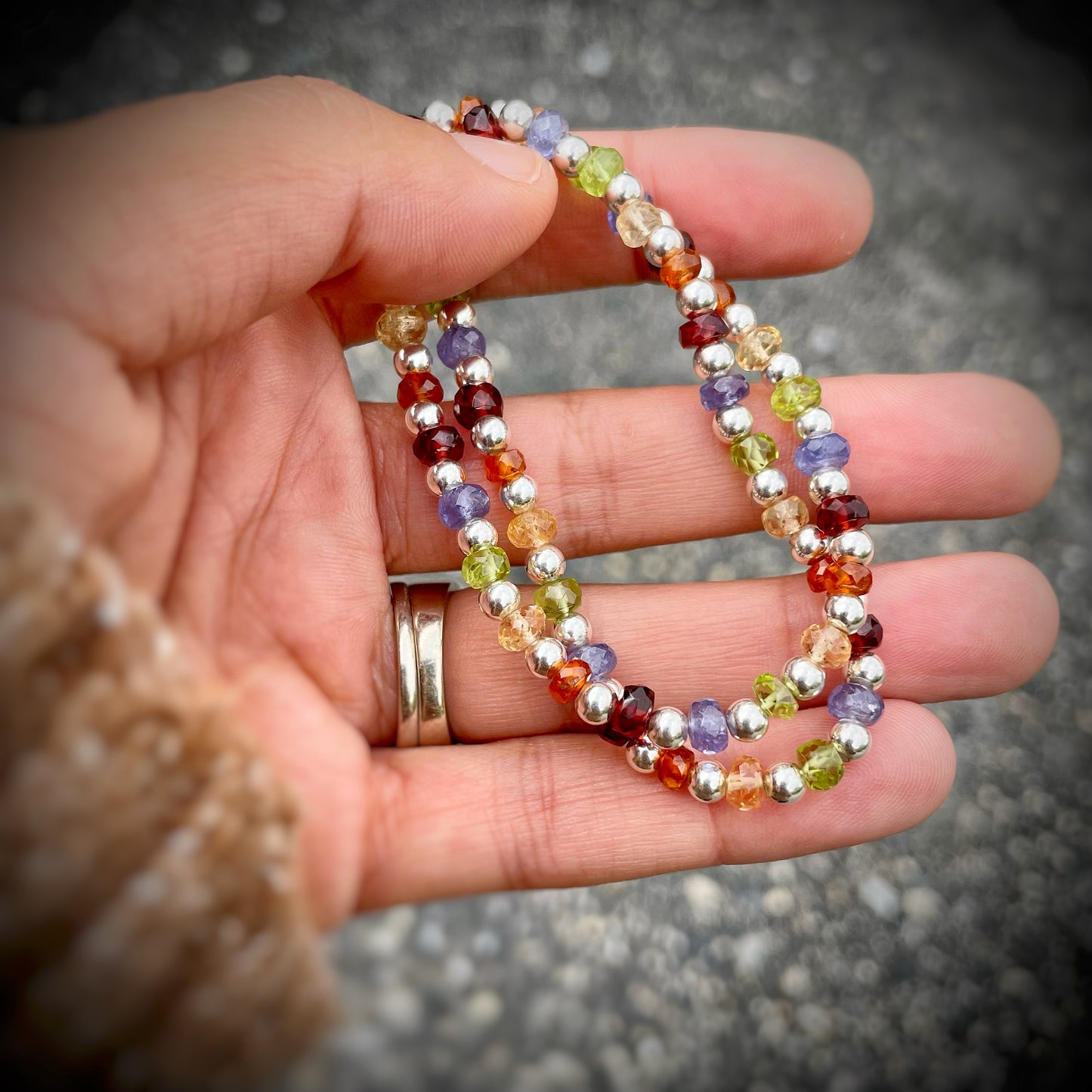 Rainbow Gemstone Stretch Bracelet