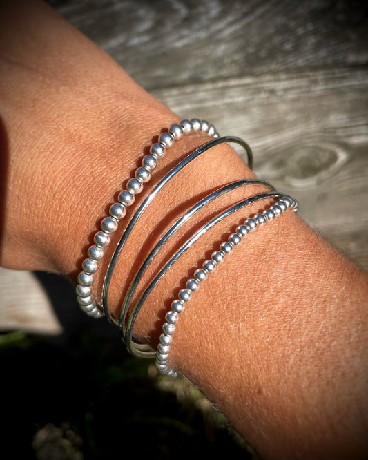 Minimalist Sterling Silver Stacking Cuffi