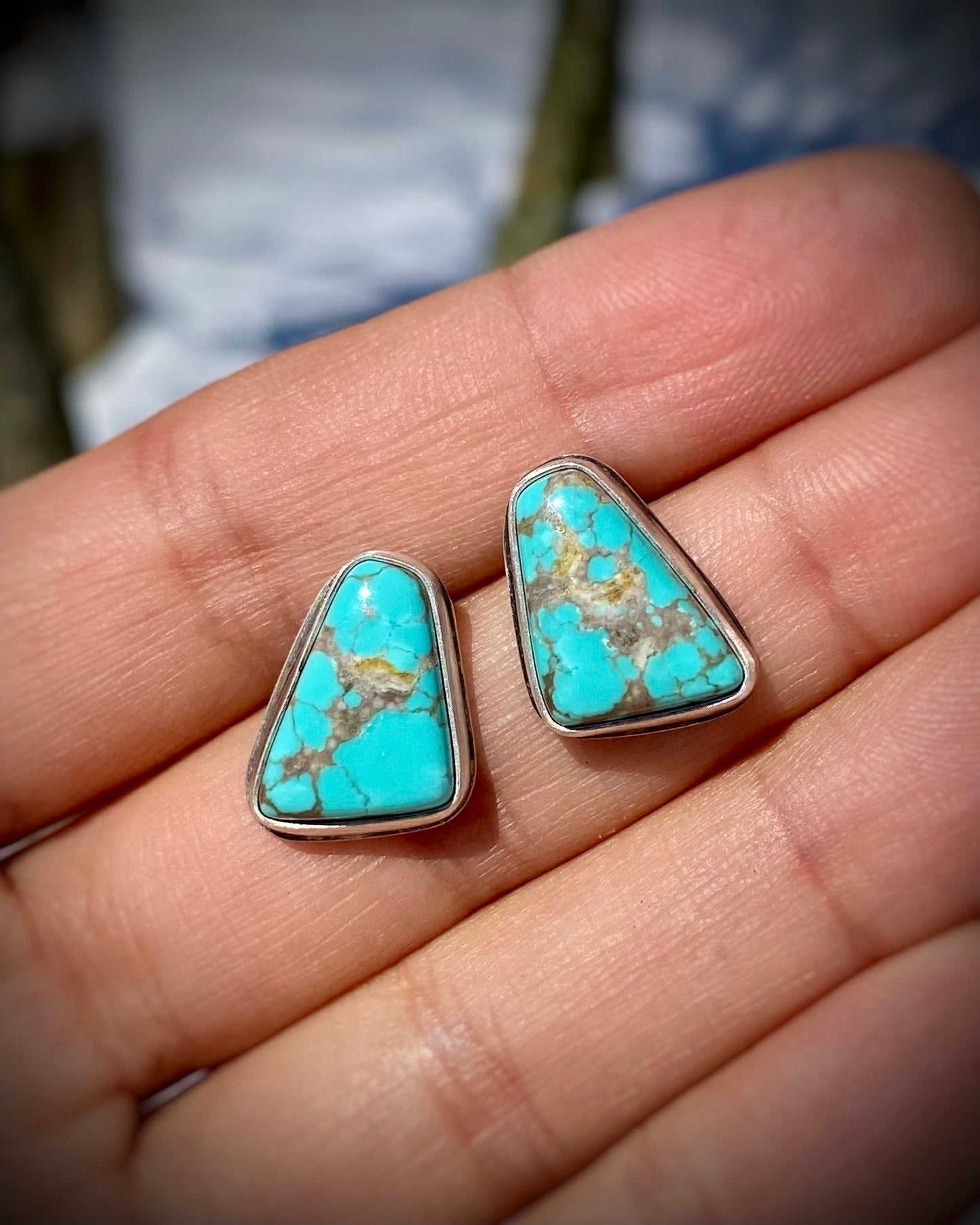Turquoise Triad Studs