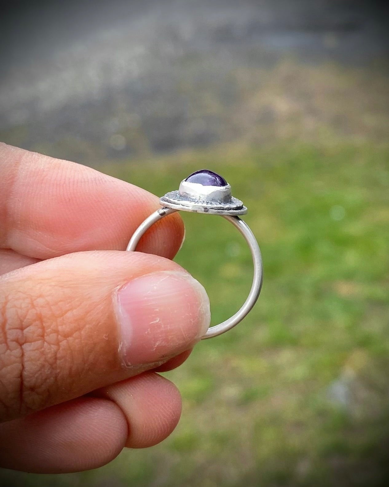 Amethyst Teardrop Ring