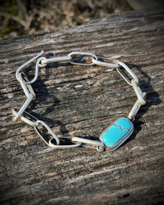 Carico Lake Turquoise and Handmade Chain Bracelet