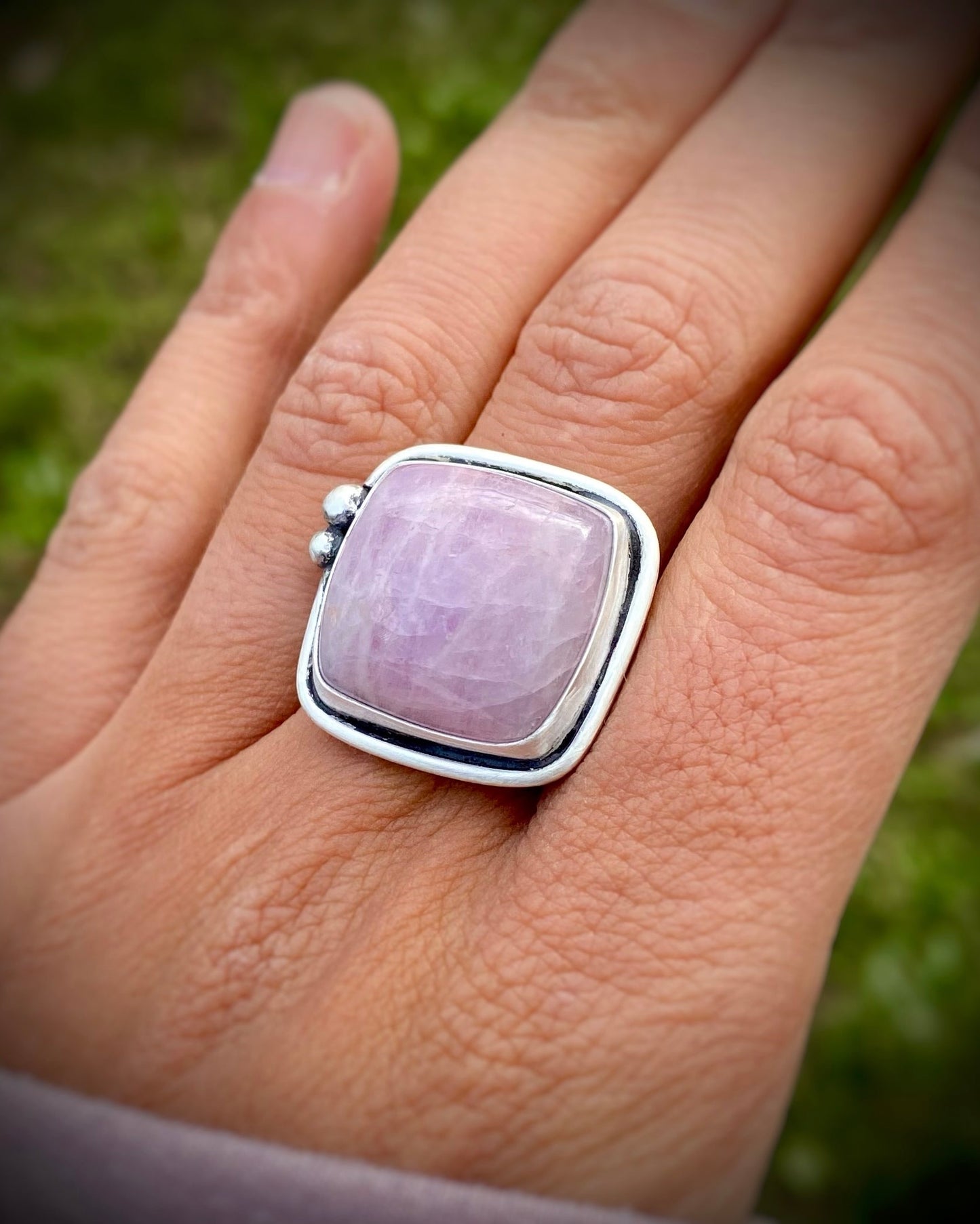 Kunzite Square Ring